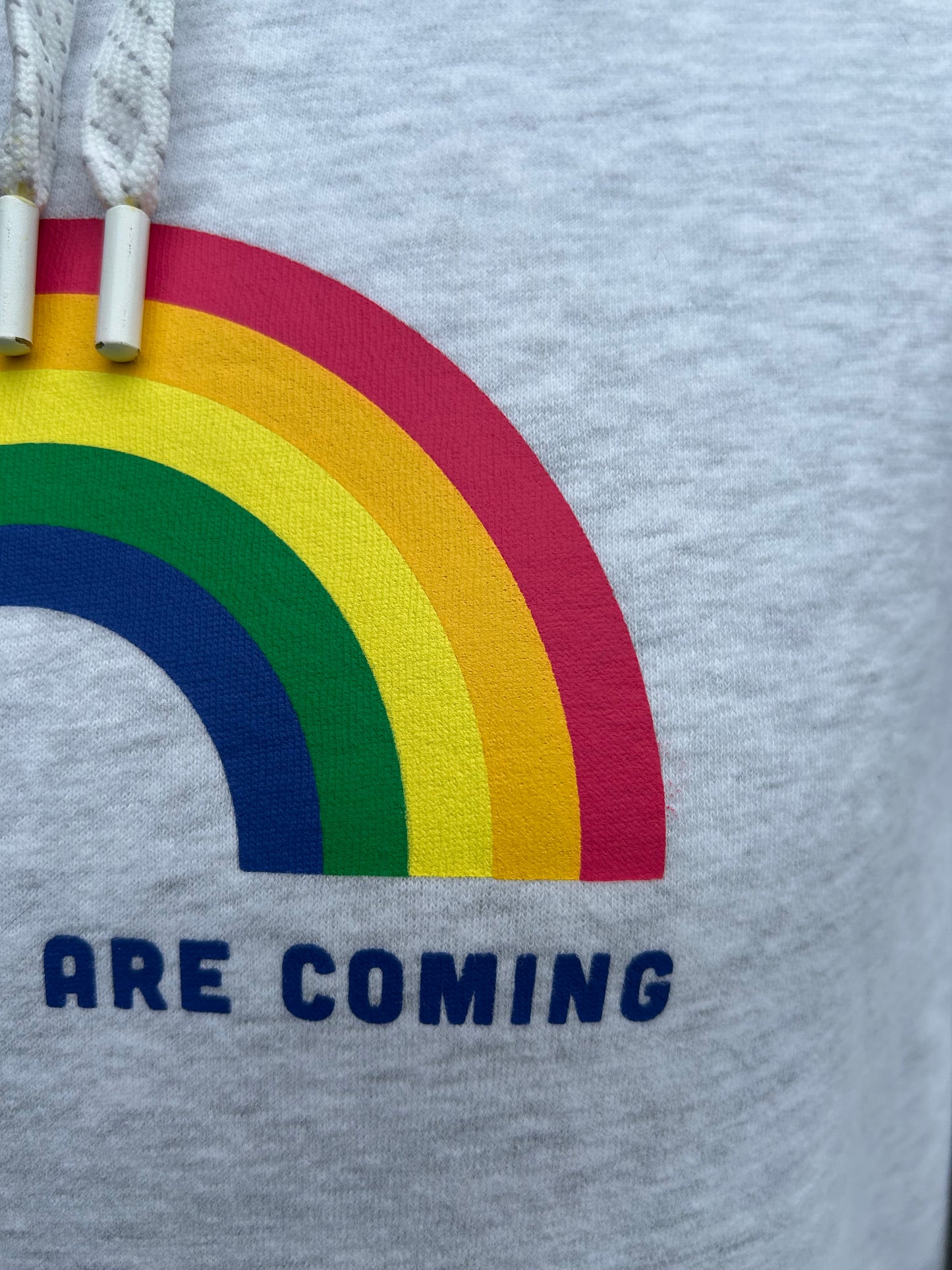 Grey rainbow hoodie uk 8-10