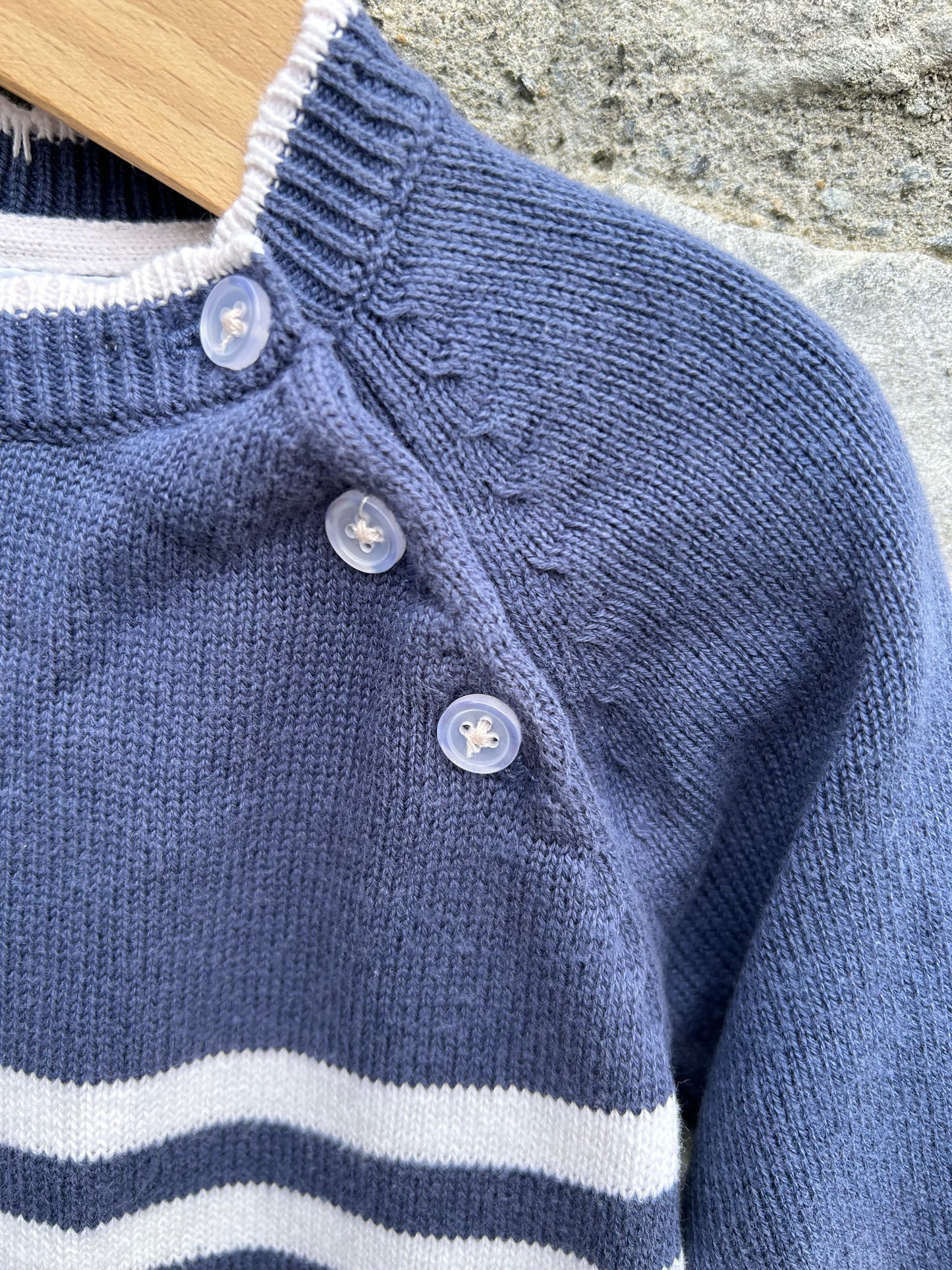 Navy stripy knitted dress 0-3m (56-62cm)