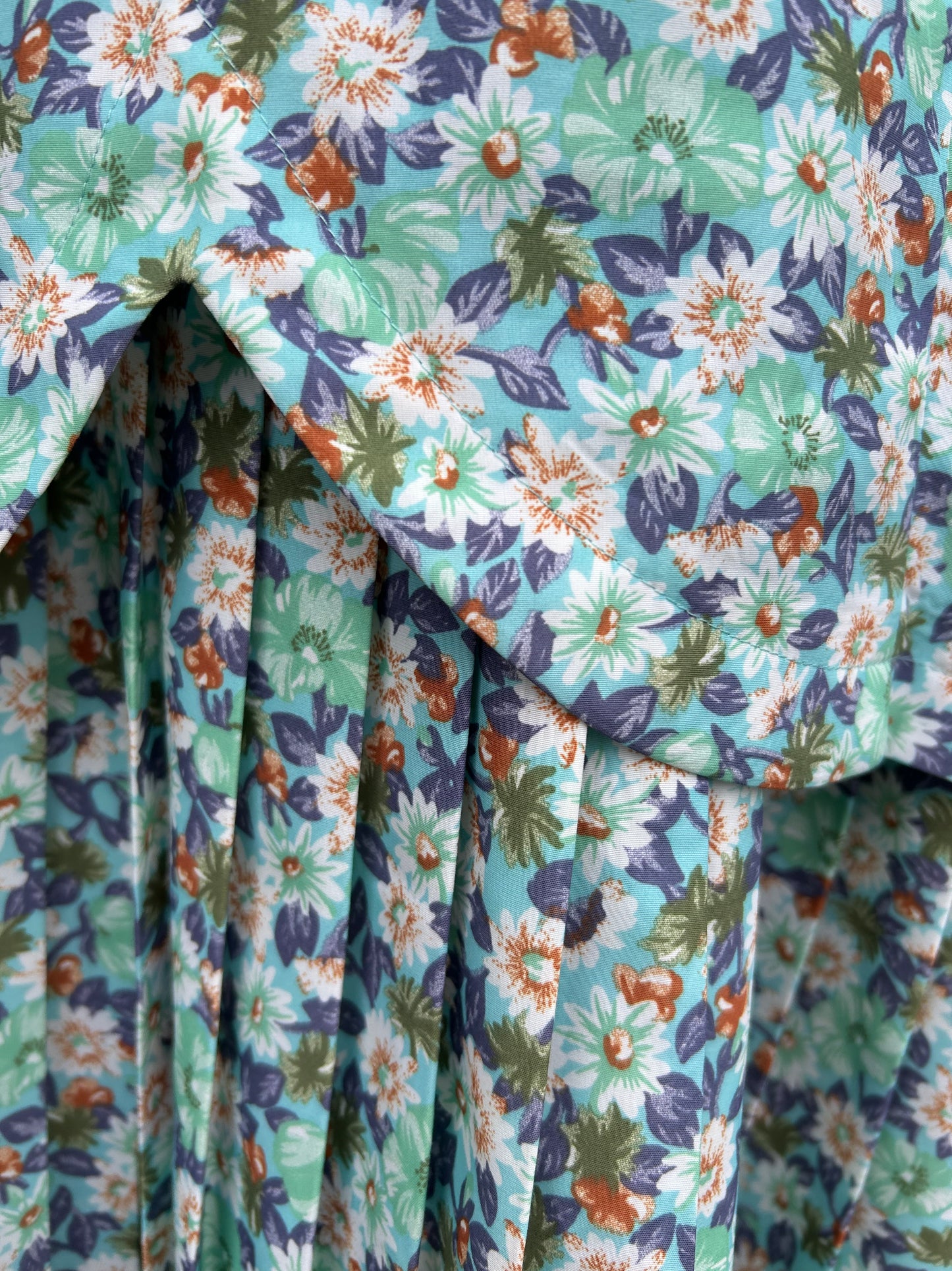 80s green flowers dress uk 10