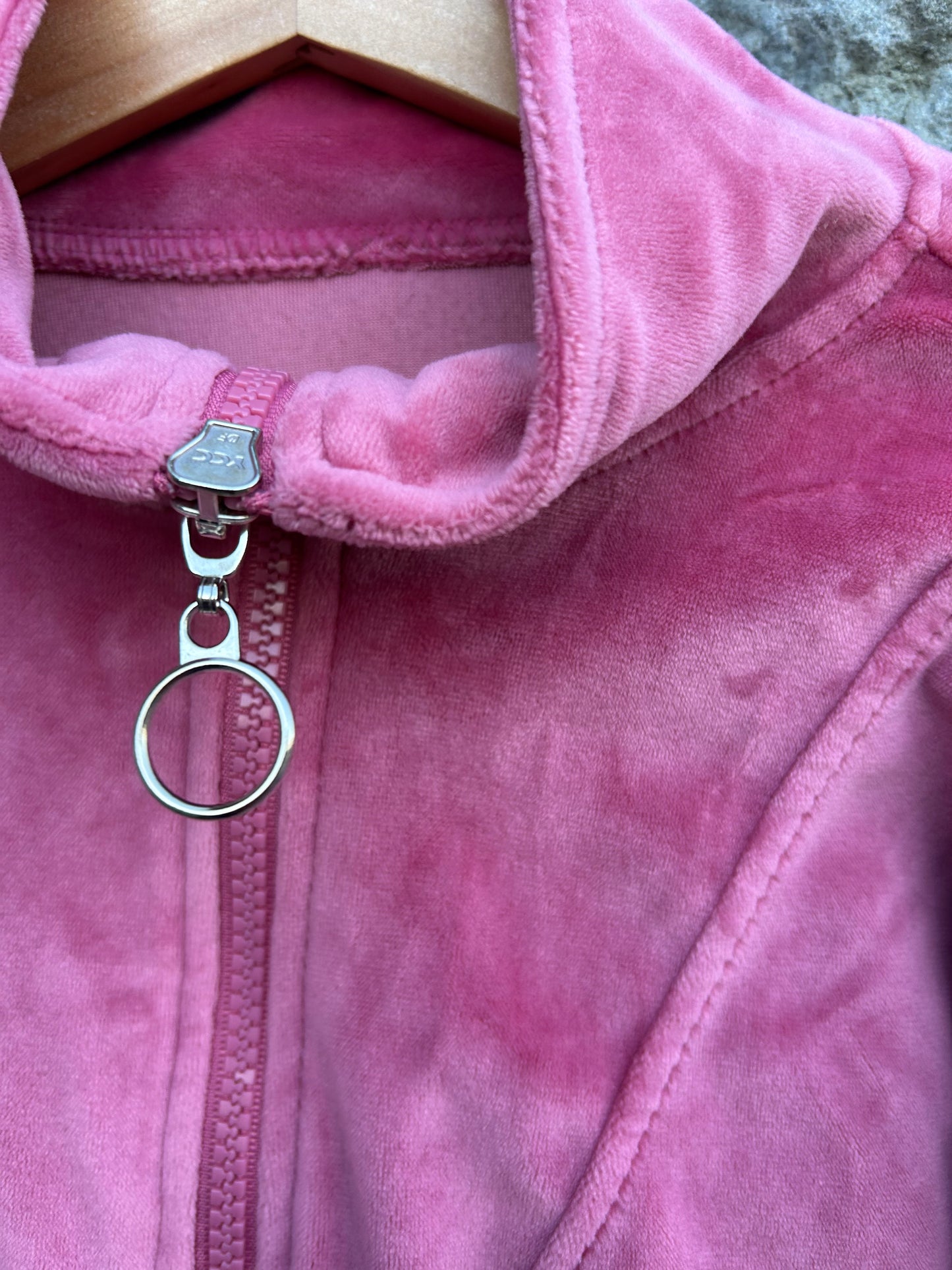 Pink velour half zip sweatshirt 10-11y (140-146cm)