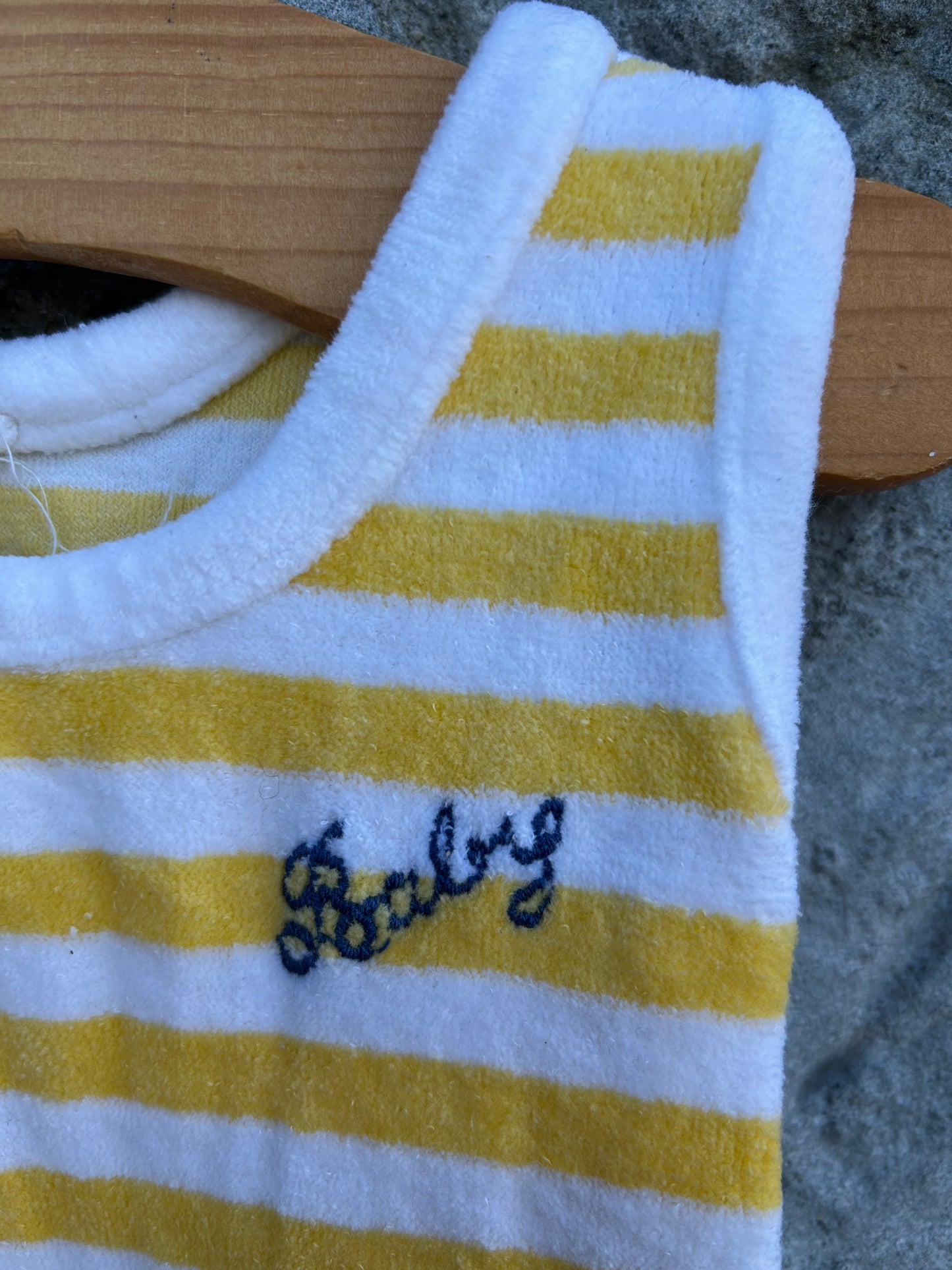 80s yellow stripy dungarees 3-6m (62-68cm)