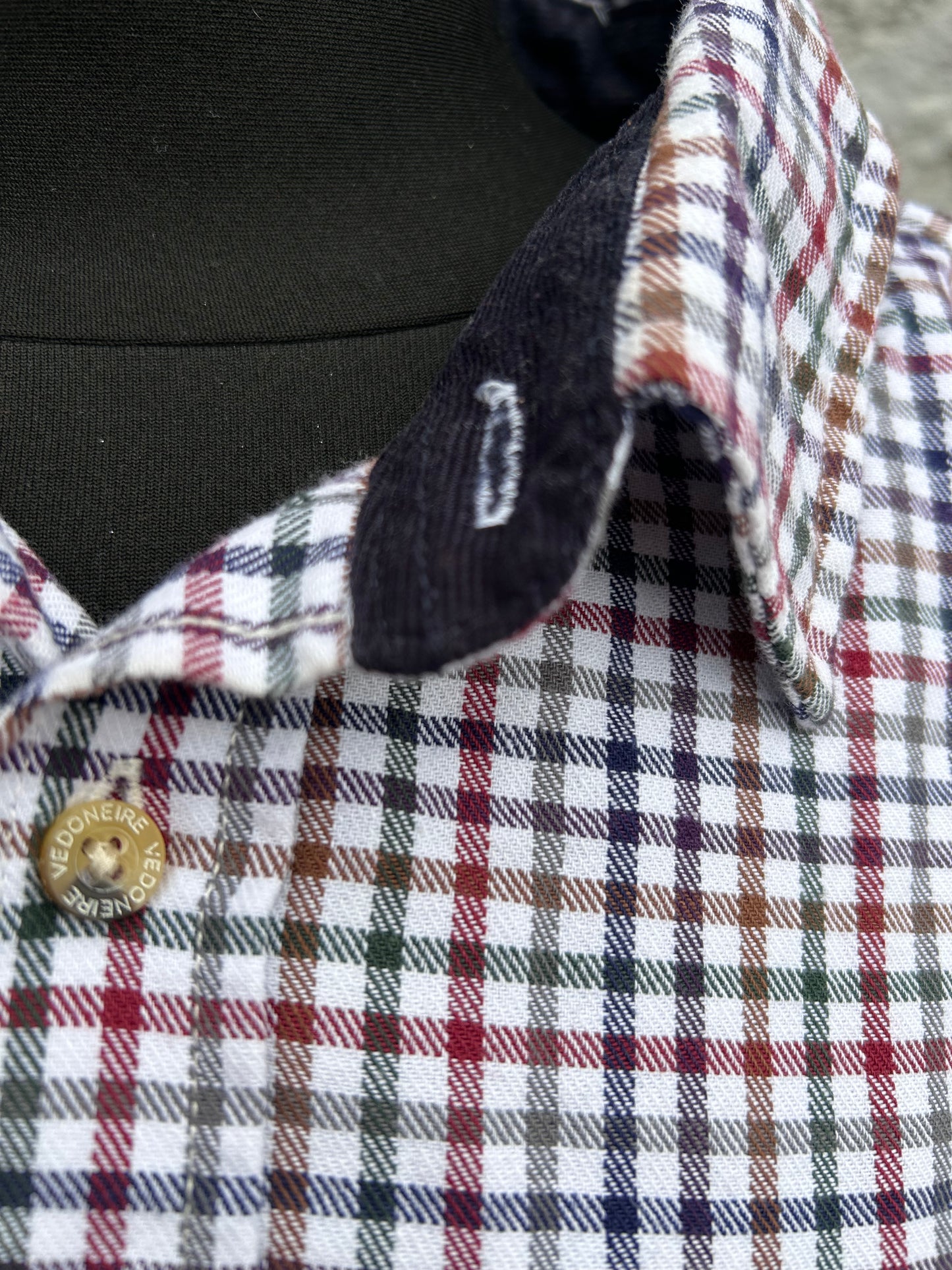 Brown&white check shirt Large