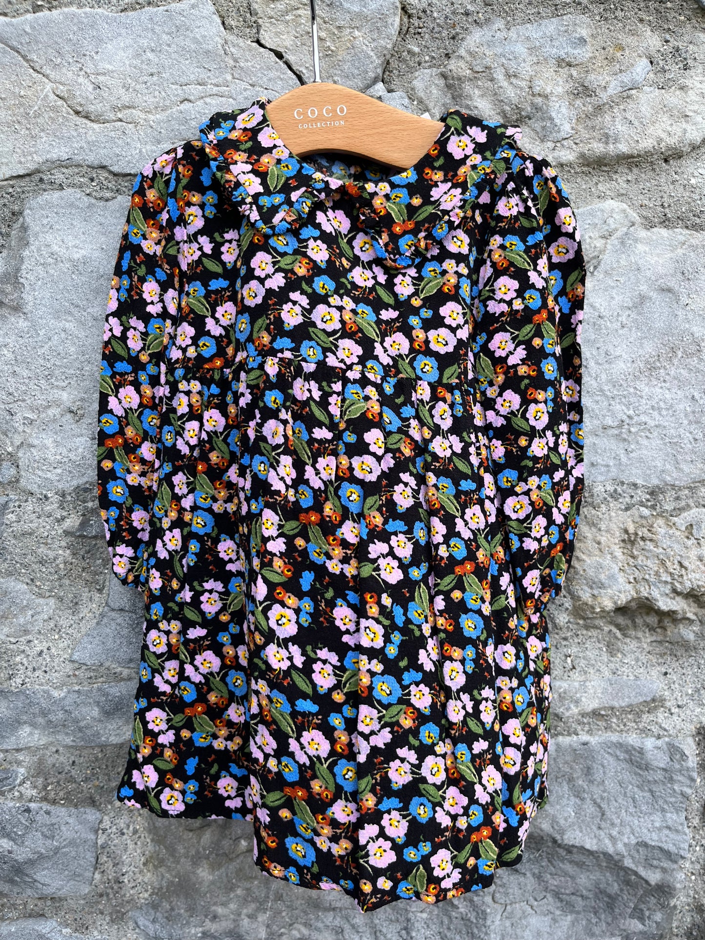 Floral black dress 9-12m (74-80cm)