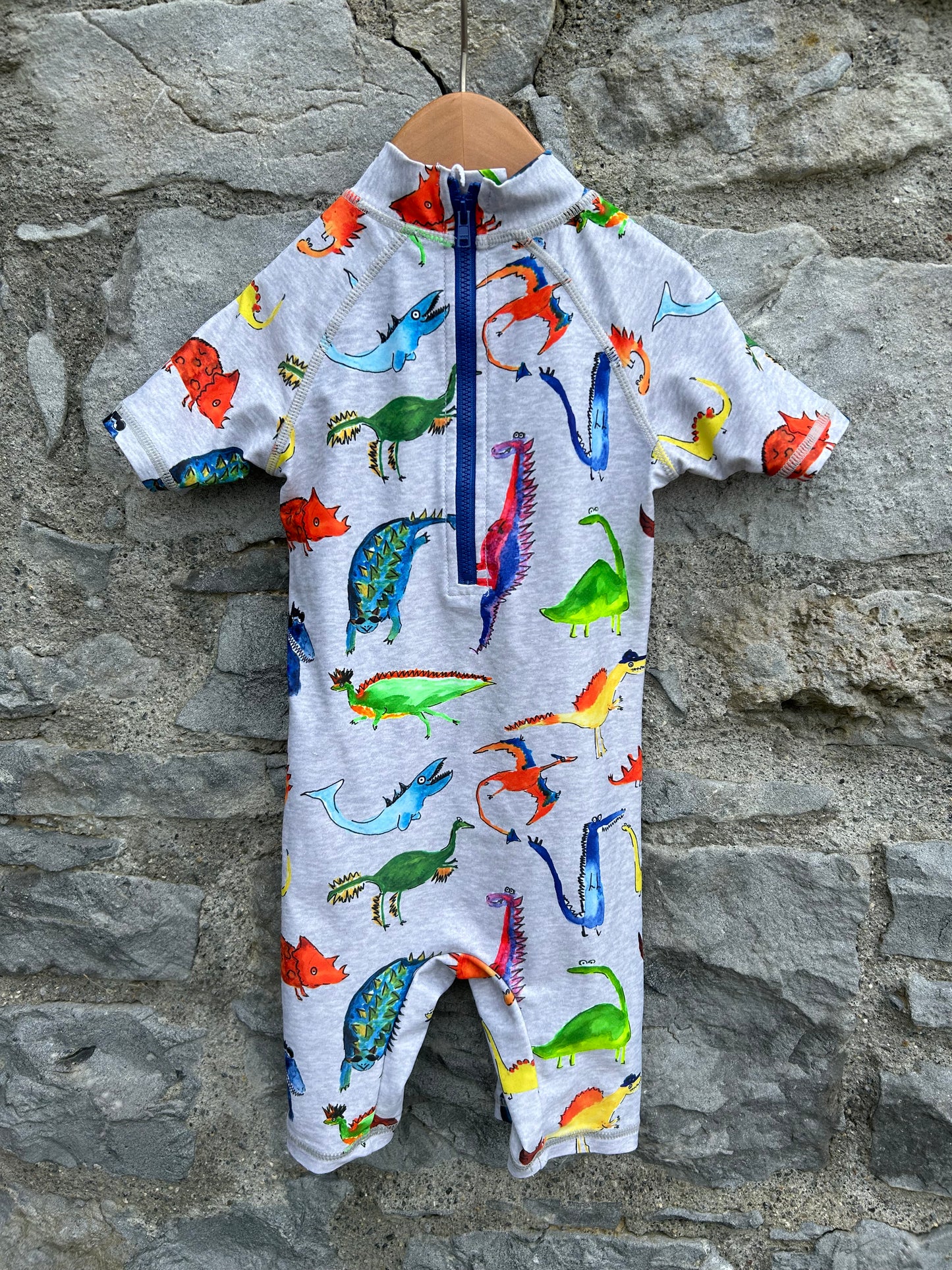 Dinosaurs grey swimsuit 2-3y (92-98cm)