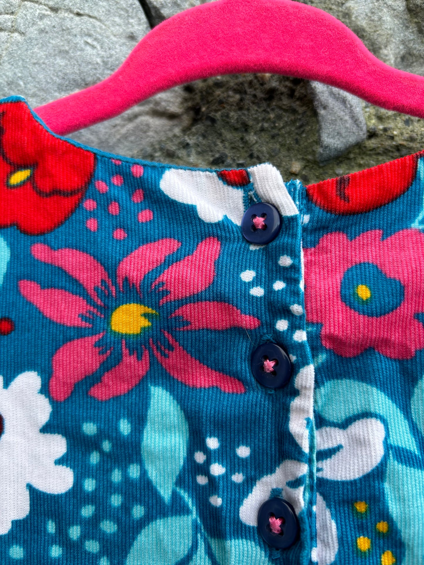 Blue&pink flowers cord dress 12-18m (80-86cm)