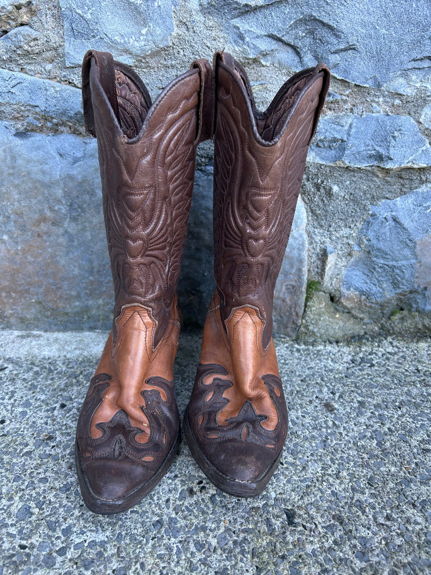 Brown cowboy boots uk 2.5-3 (eu 35-36)