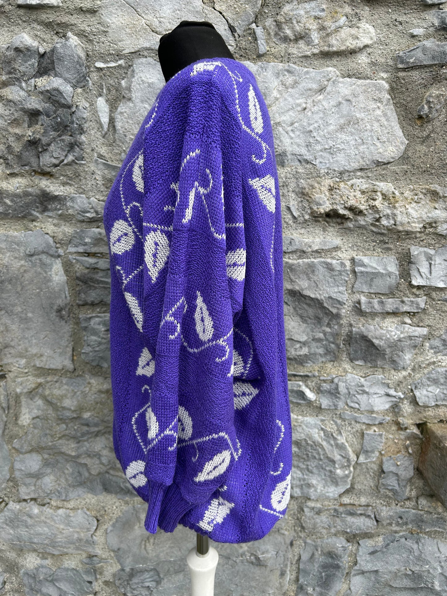 80s leaves purple jumper uk 12-14