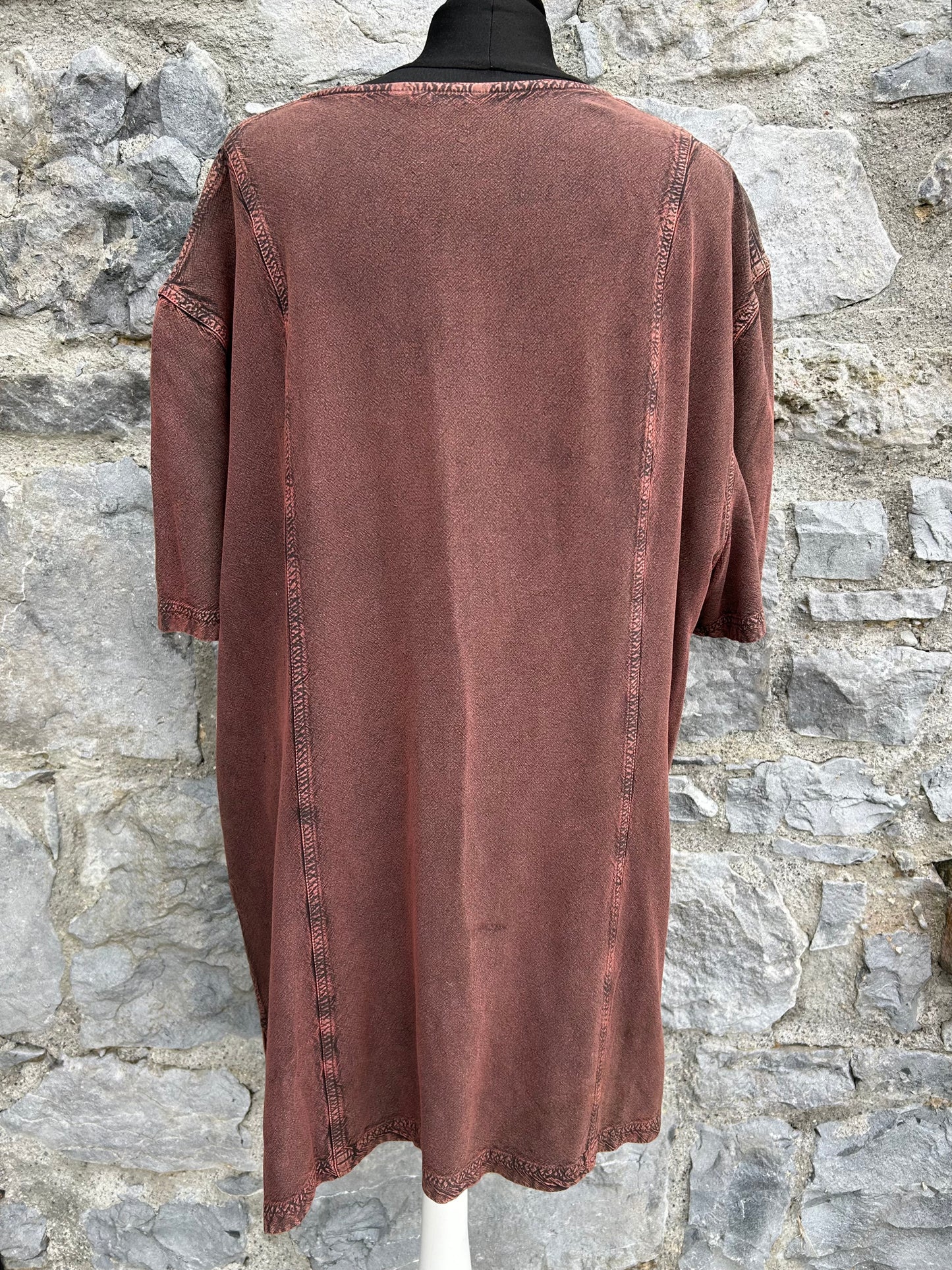 90s brown tunic uk 18-20