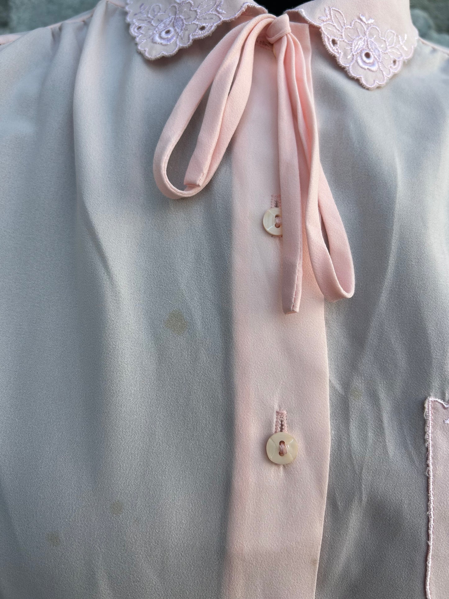 80s light pink blouse uk 12