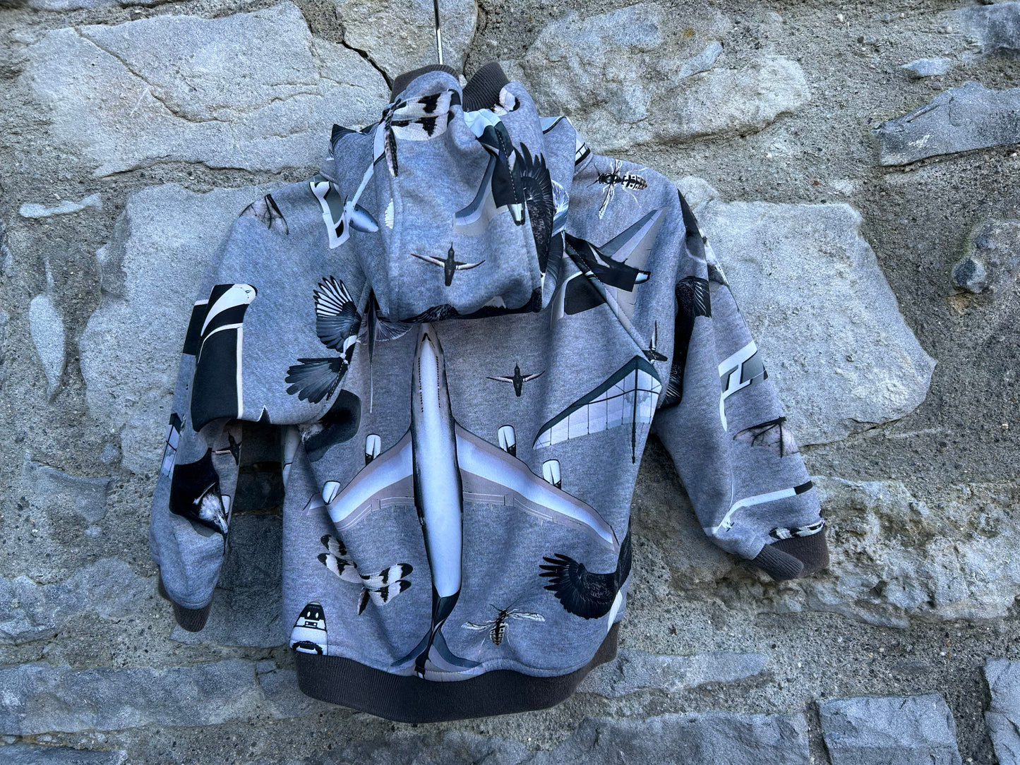 Birds&planes grey jacket 9-12m (74-80cm)