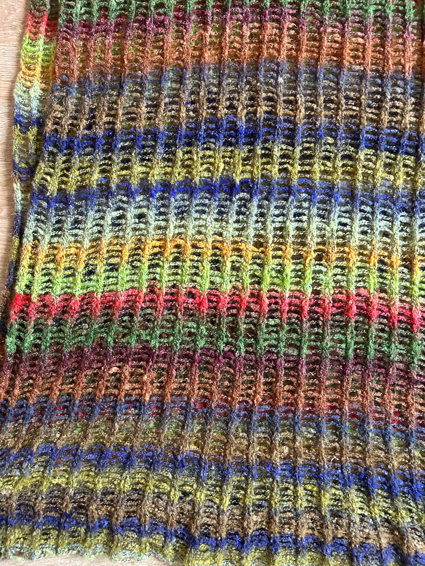 Green&brown stripy scarf