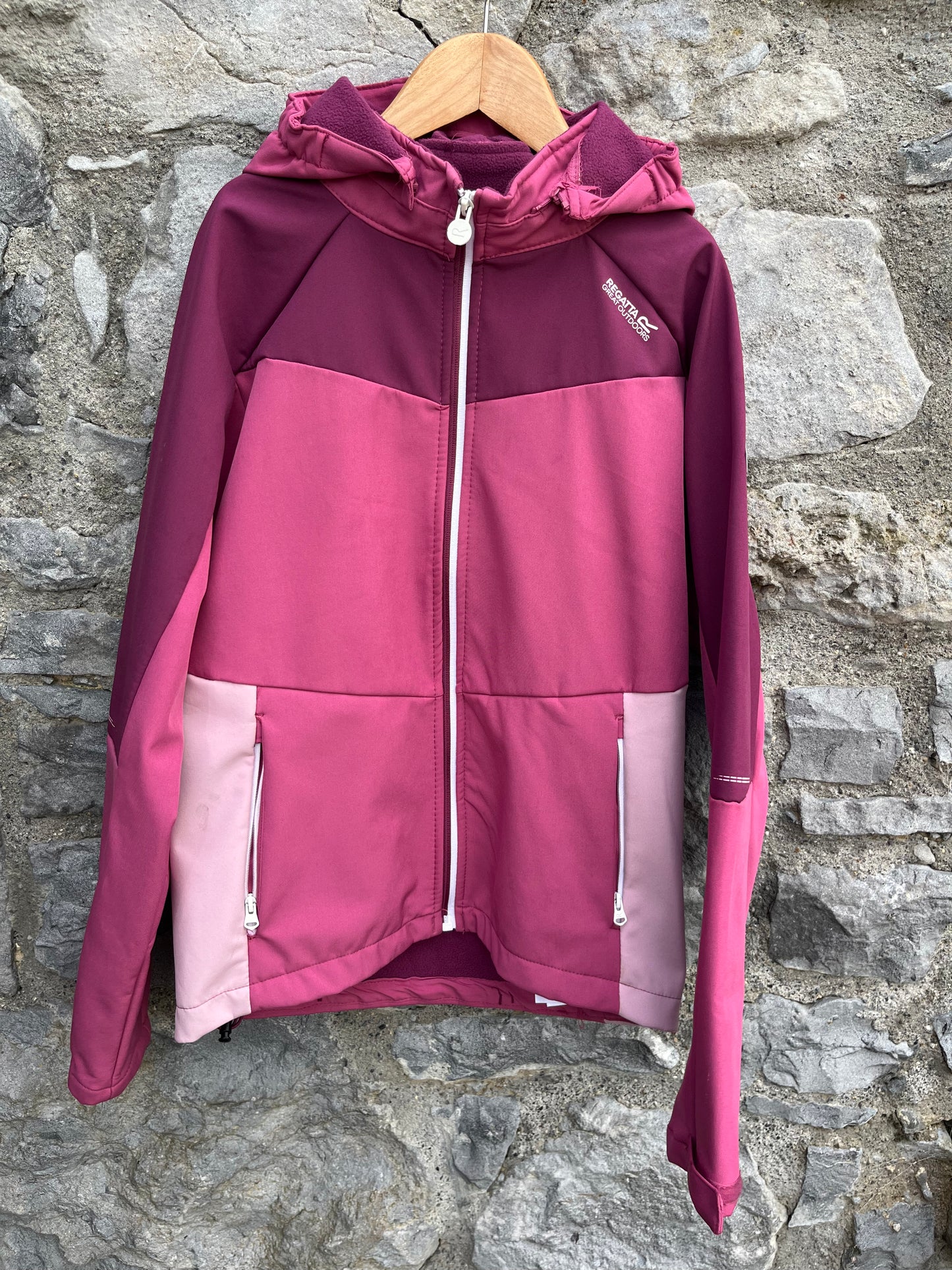 Pink softshell jacket 12-13y (152-158cm)