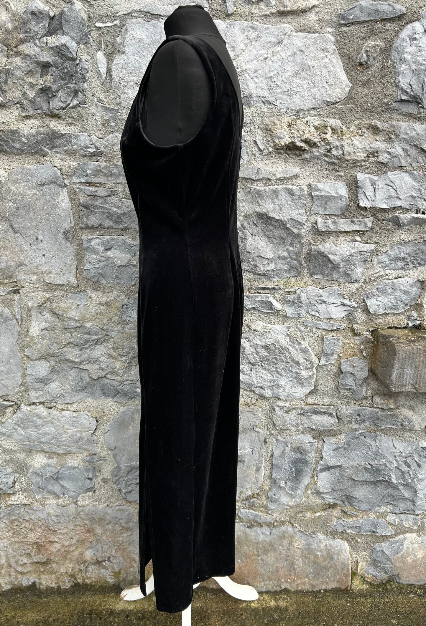 90s black velvet dress uk 12