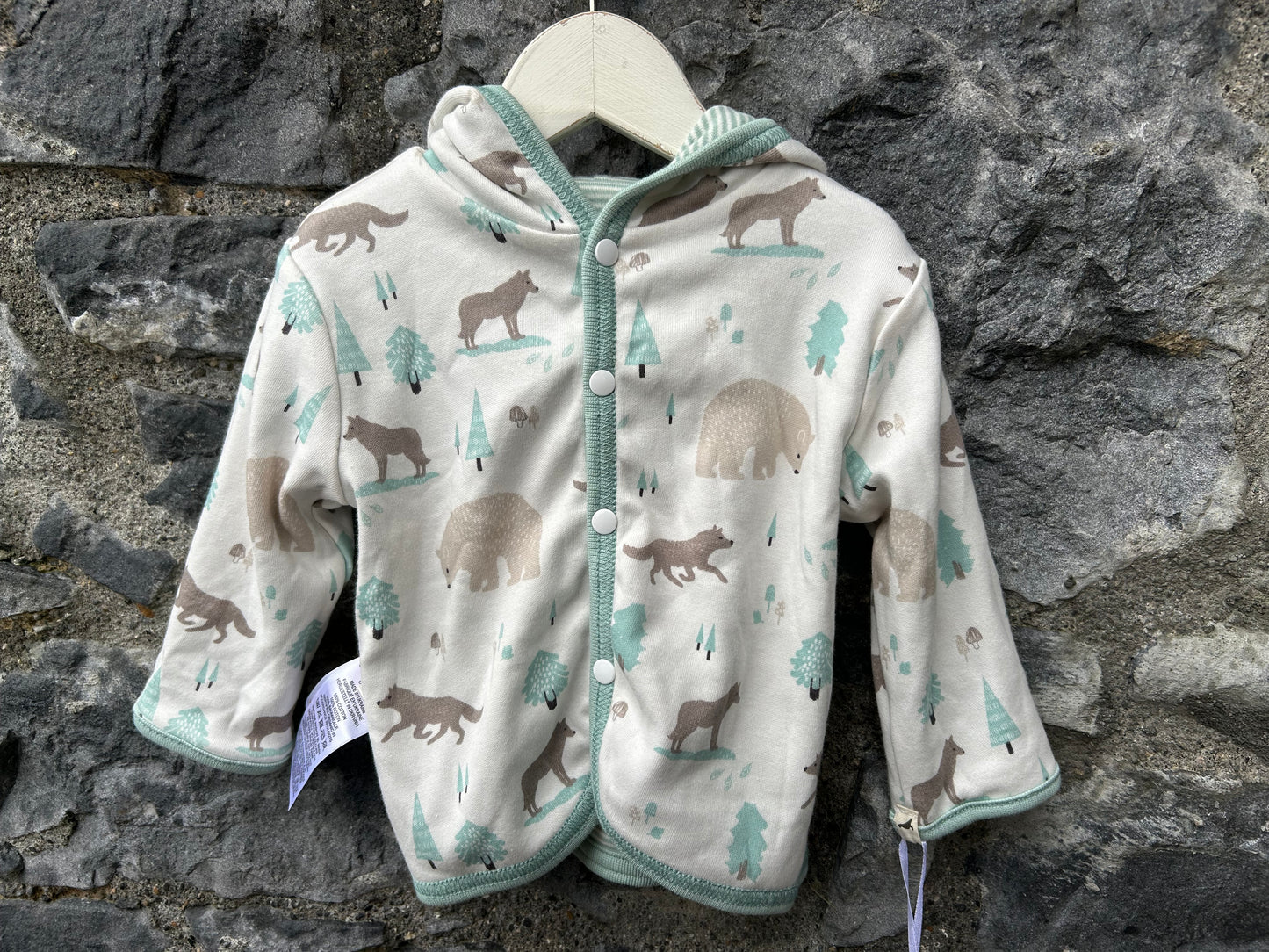 Green stripy hoodie 0-6m (56-68cm)