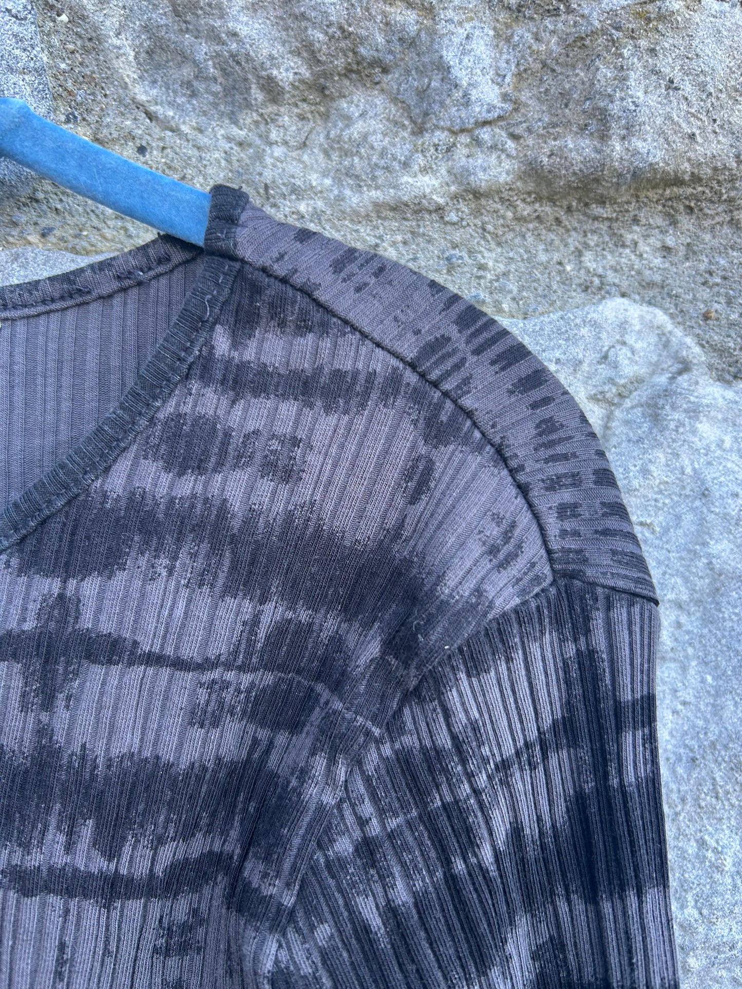 Grey tie dyed ribbed top 13-14y (158-164cm)