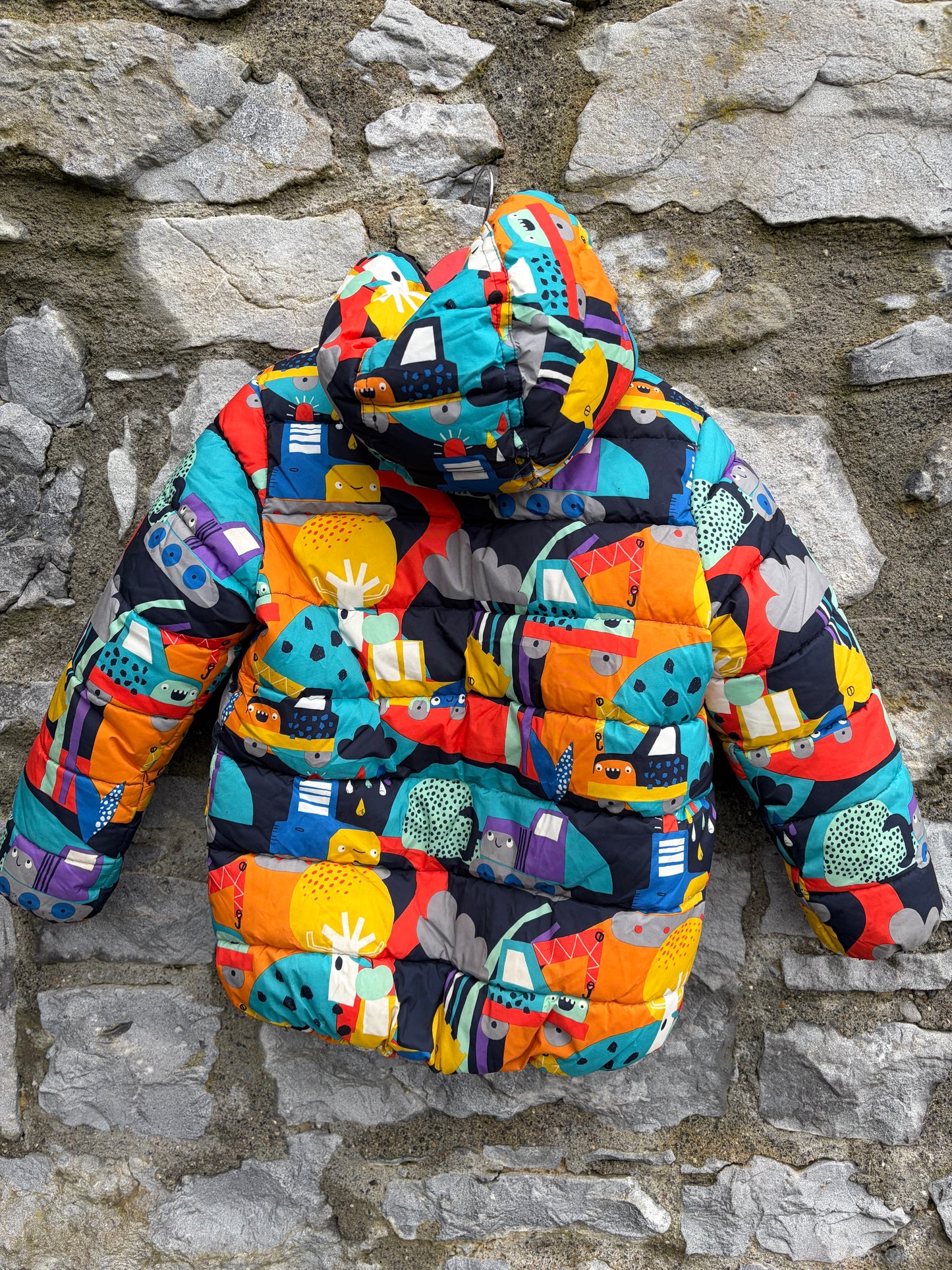 Colourful diggers puffy jacket 5-6y (110-116cm)