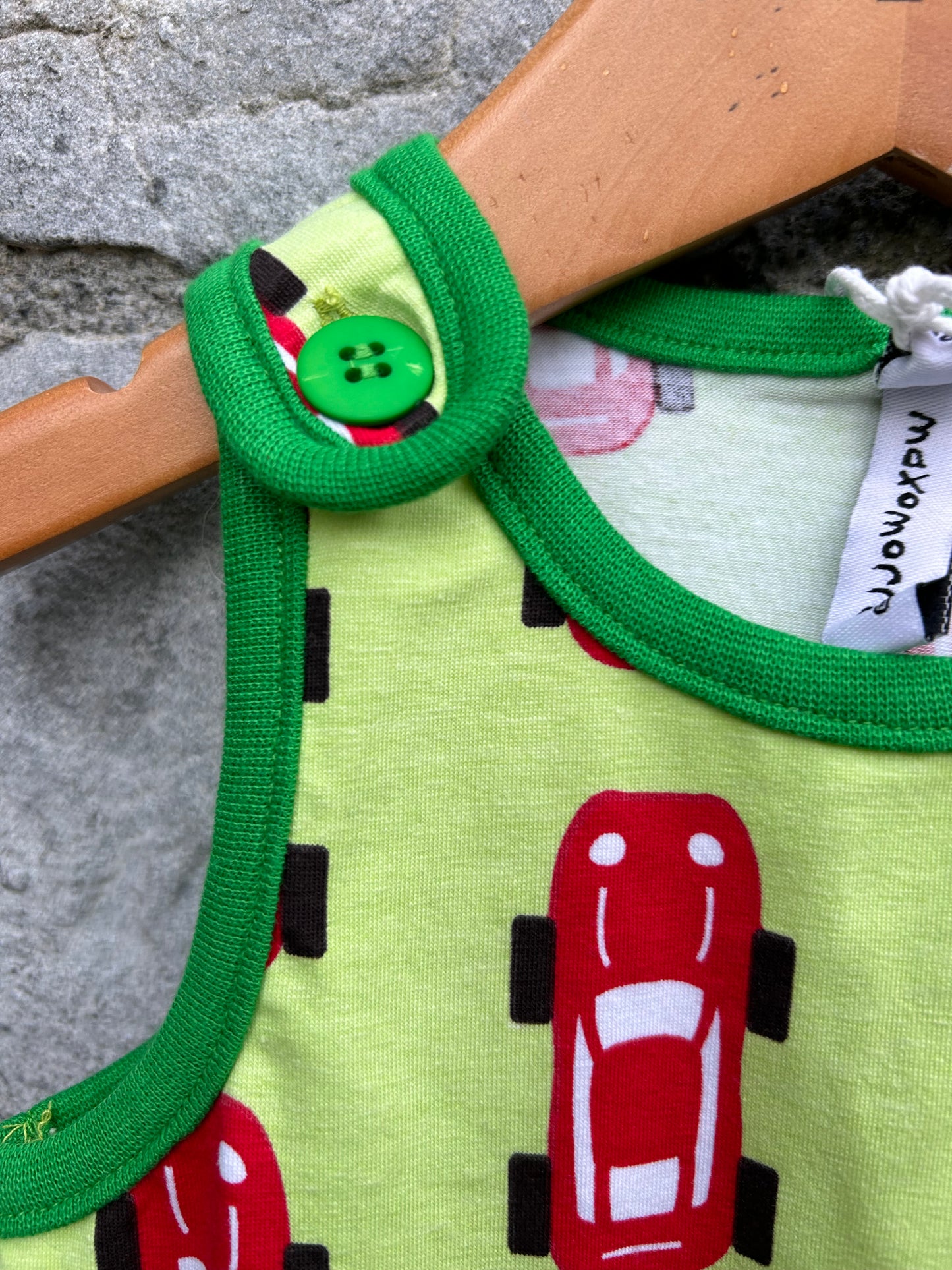Race cars green rompers 6m (68cm)