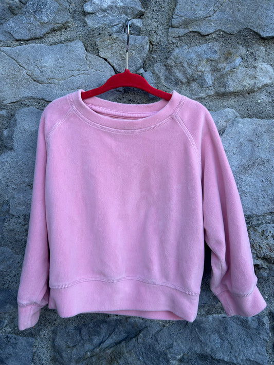 Pink velour sweatshirt 2y (92cm)