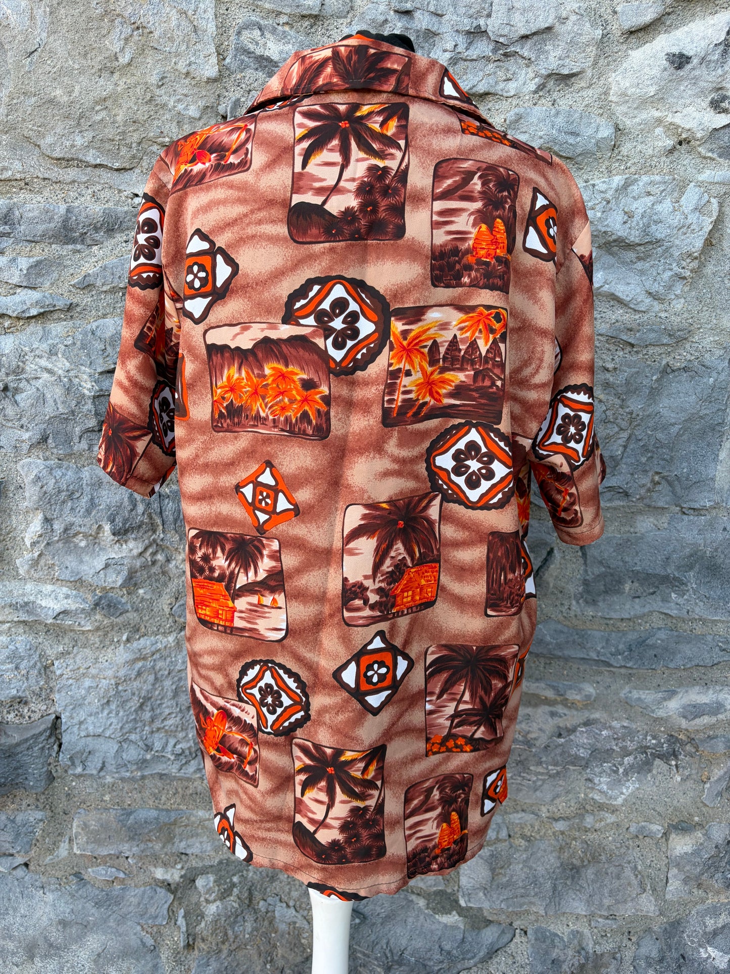 90s brown palm trees shirt Large