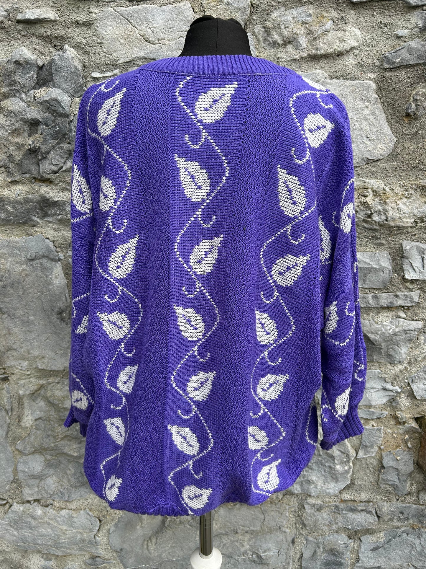 80s leaves purple jumper uk 12-14