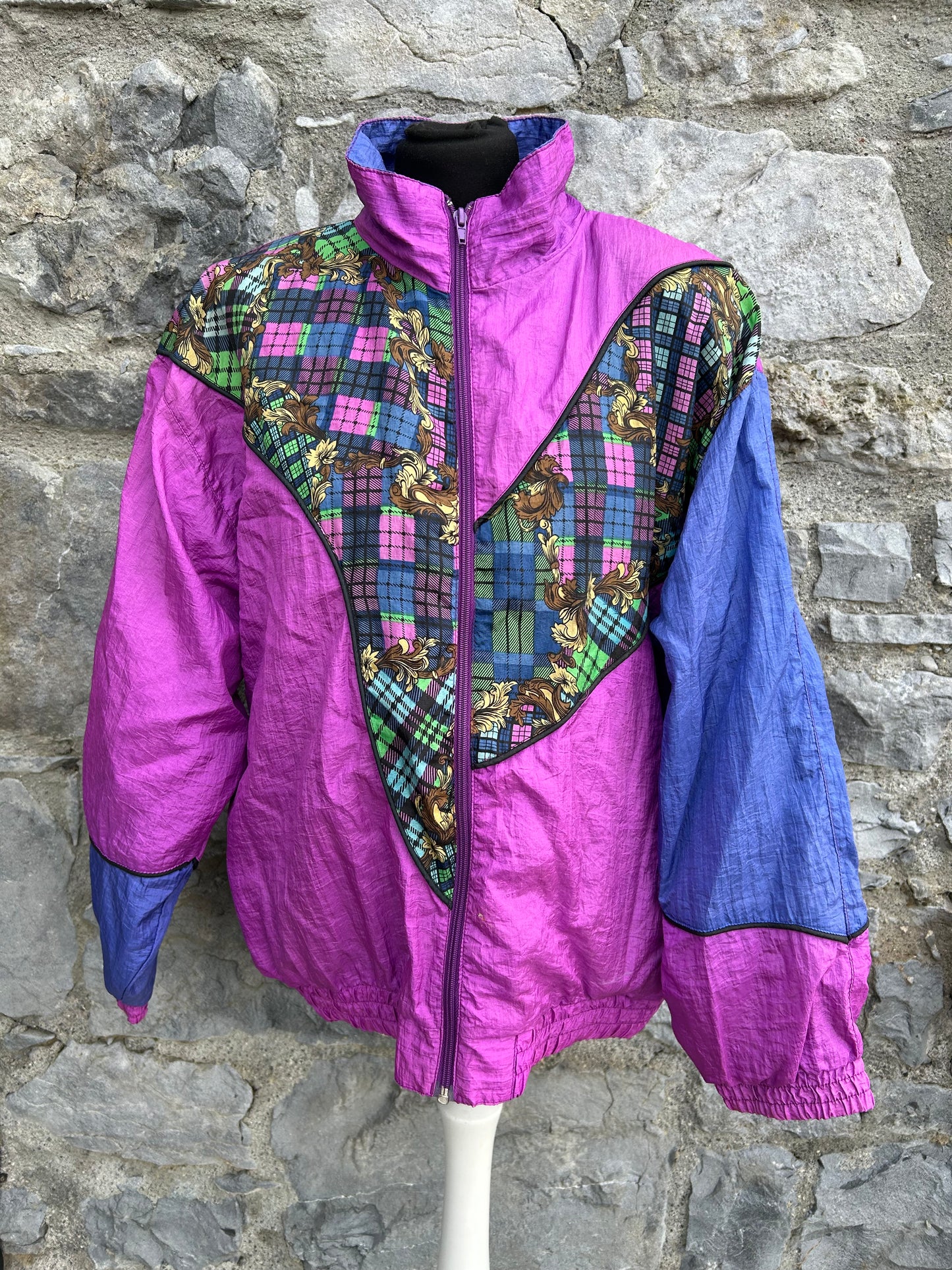 80s Pink&purple shell jacket uk 14-16