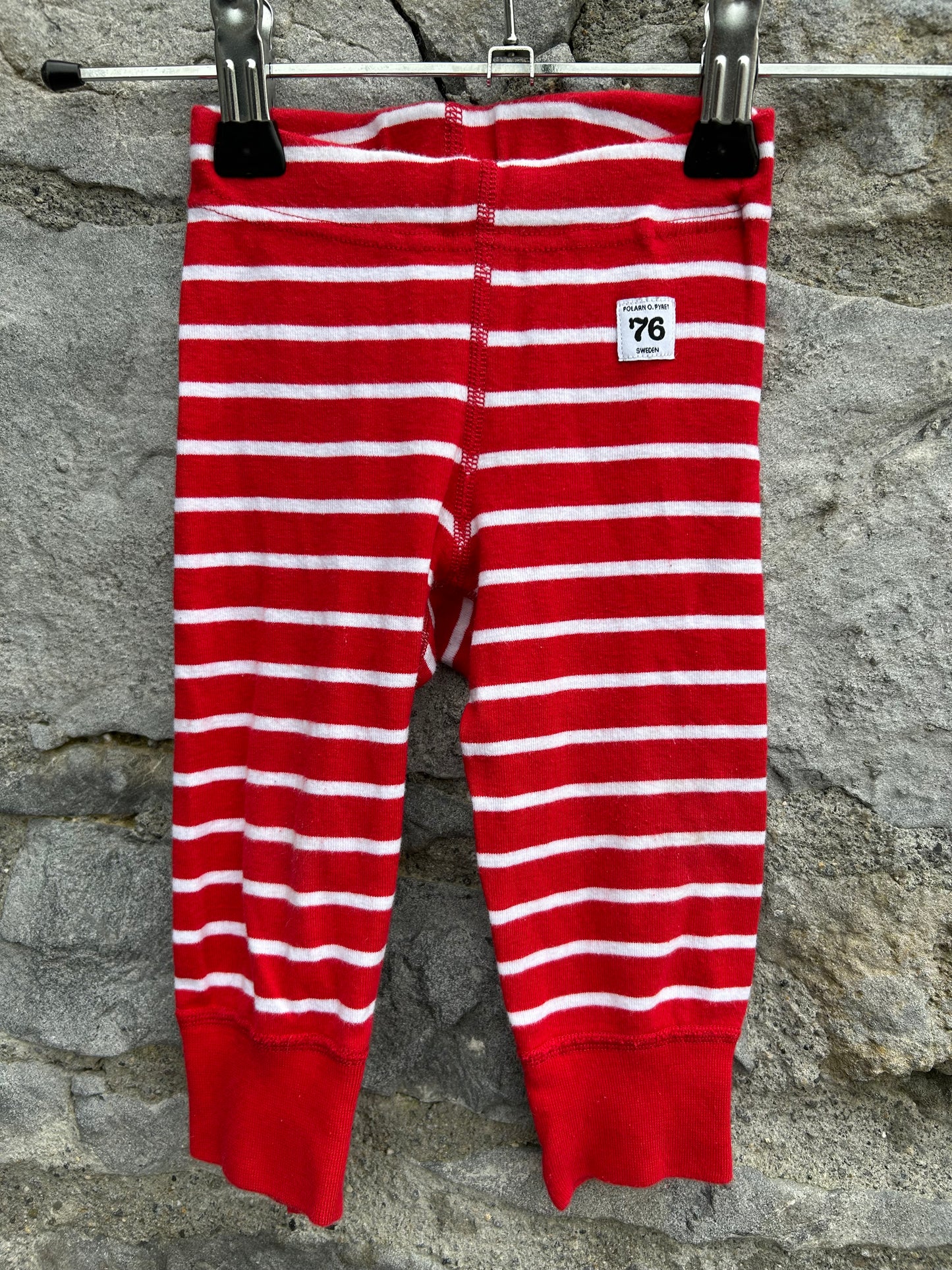 PoP Red&white stripy pants 3-6m (62-68cm)