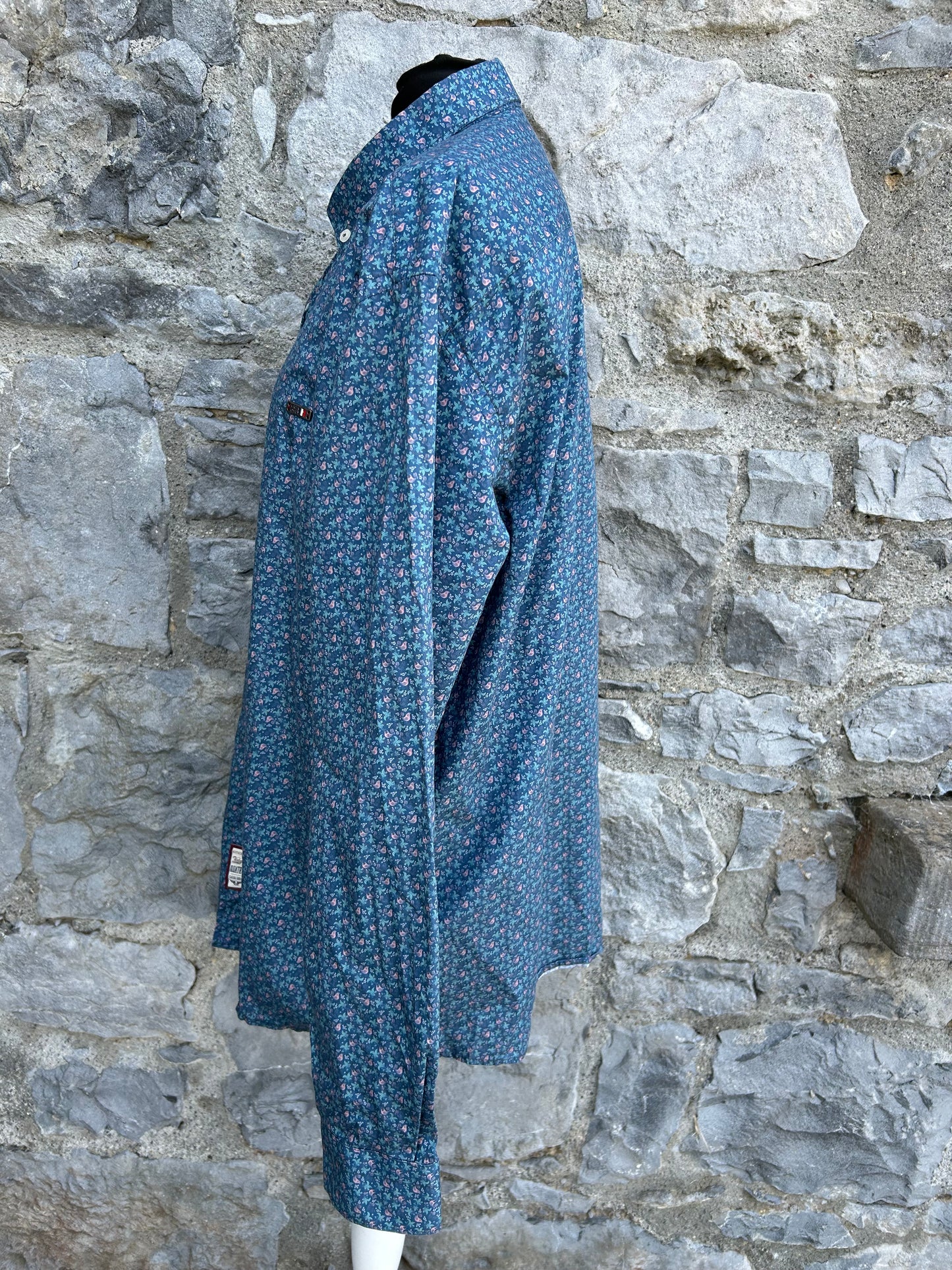 Blue floral shirt XL men
