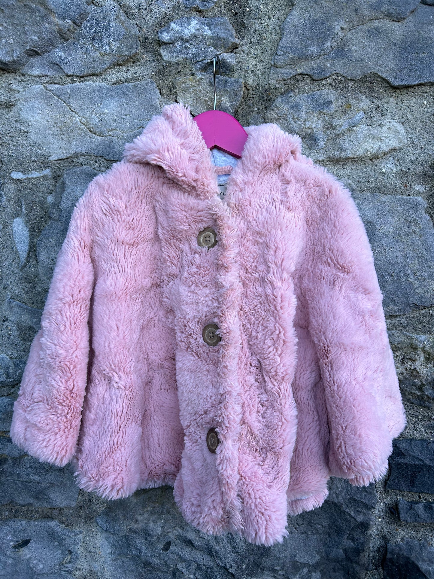 Pink furry poncho 3-4y (98-104cm)