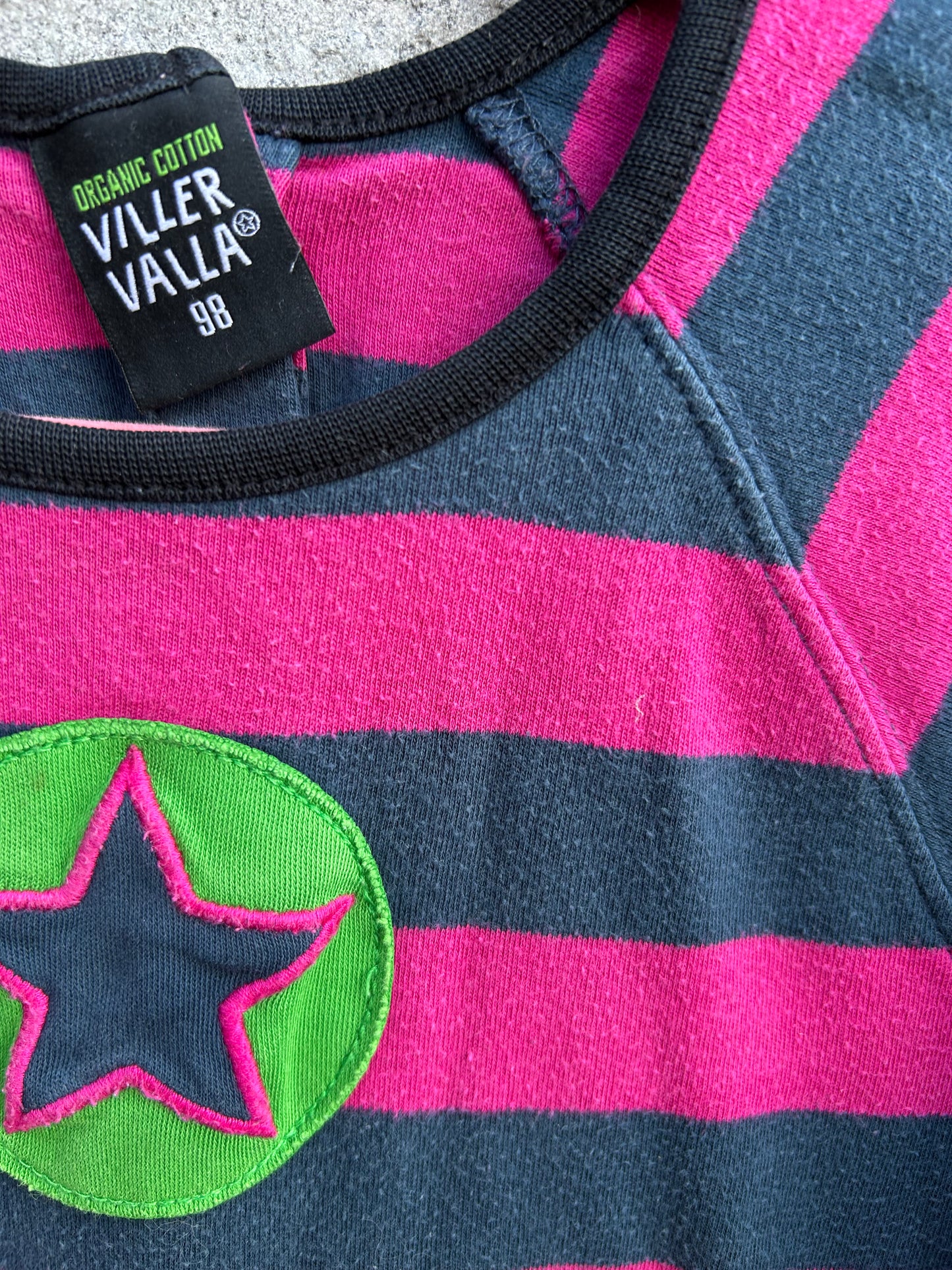 Pink&navy stripy dress 3y (98cm)