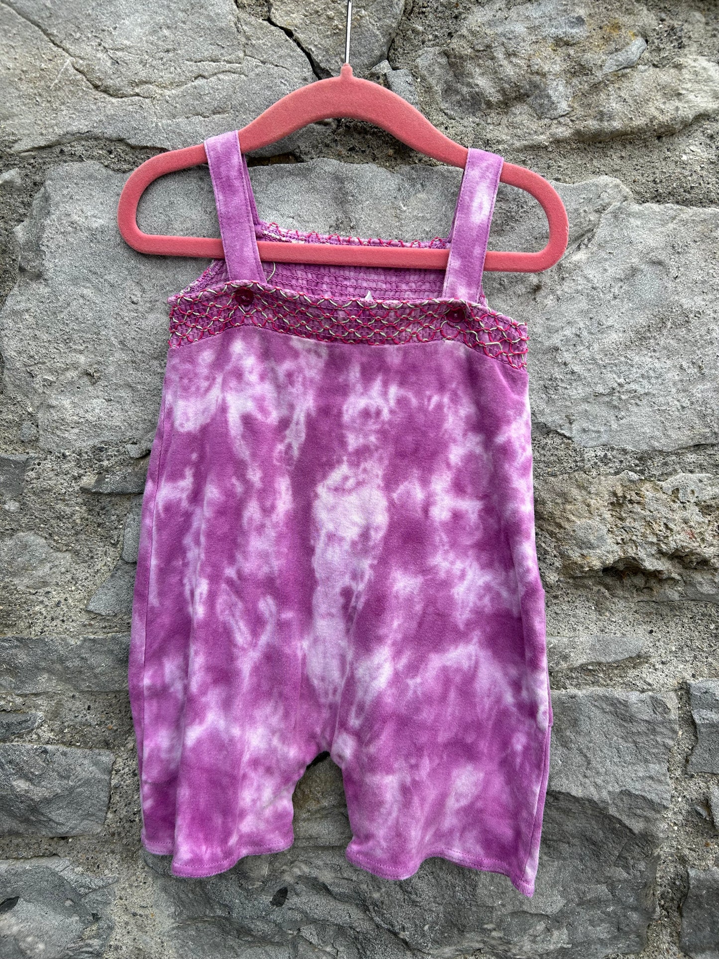 Y2K purple tie dye dungarees 12-18m (80-86cm)
