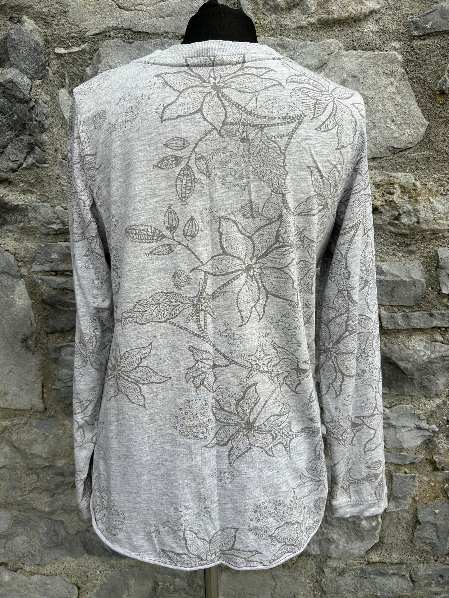 Grey floral top uk 10