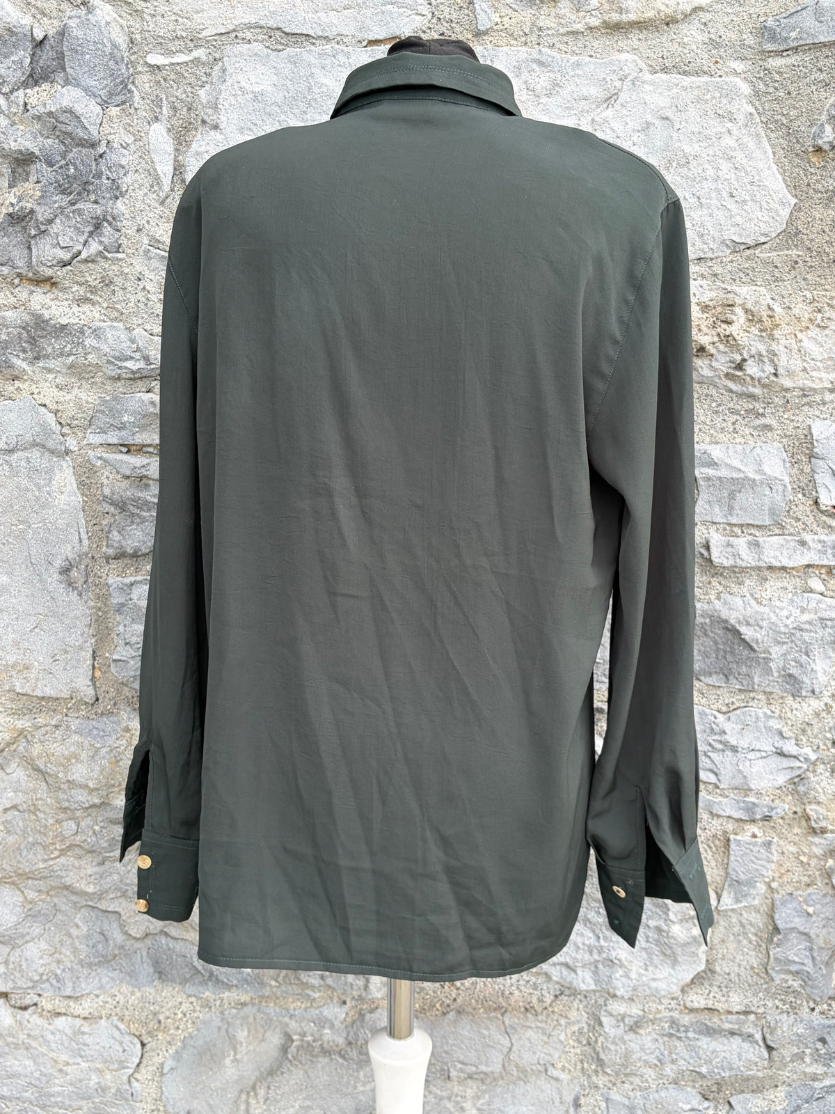 90s dark green blouse uk 10-12