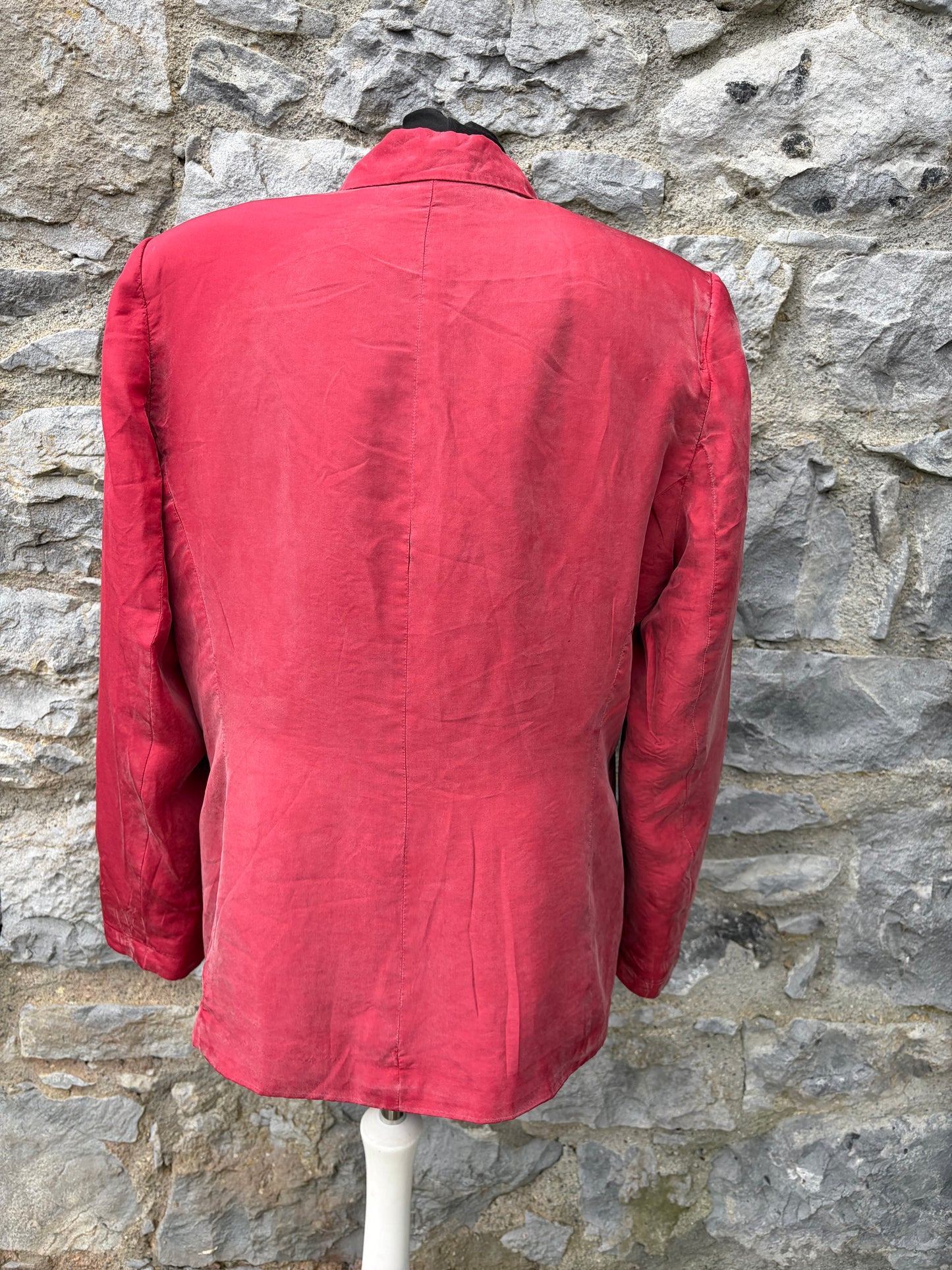 80s red silk jacket uk 12-14