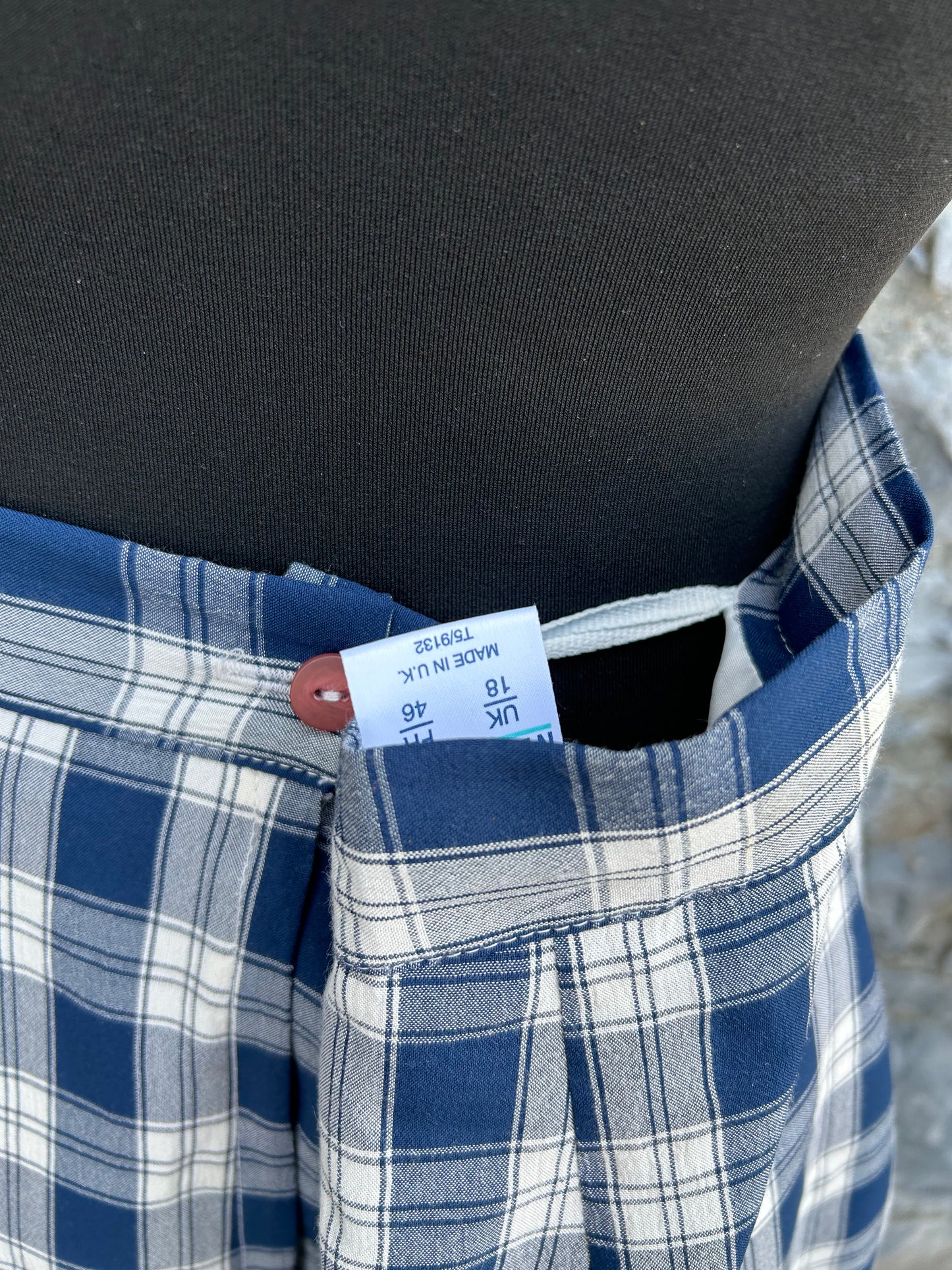 90s navy check suit uk 12-14