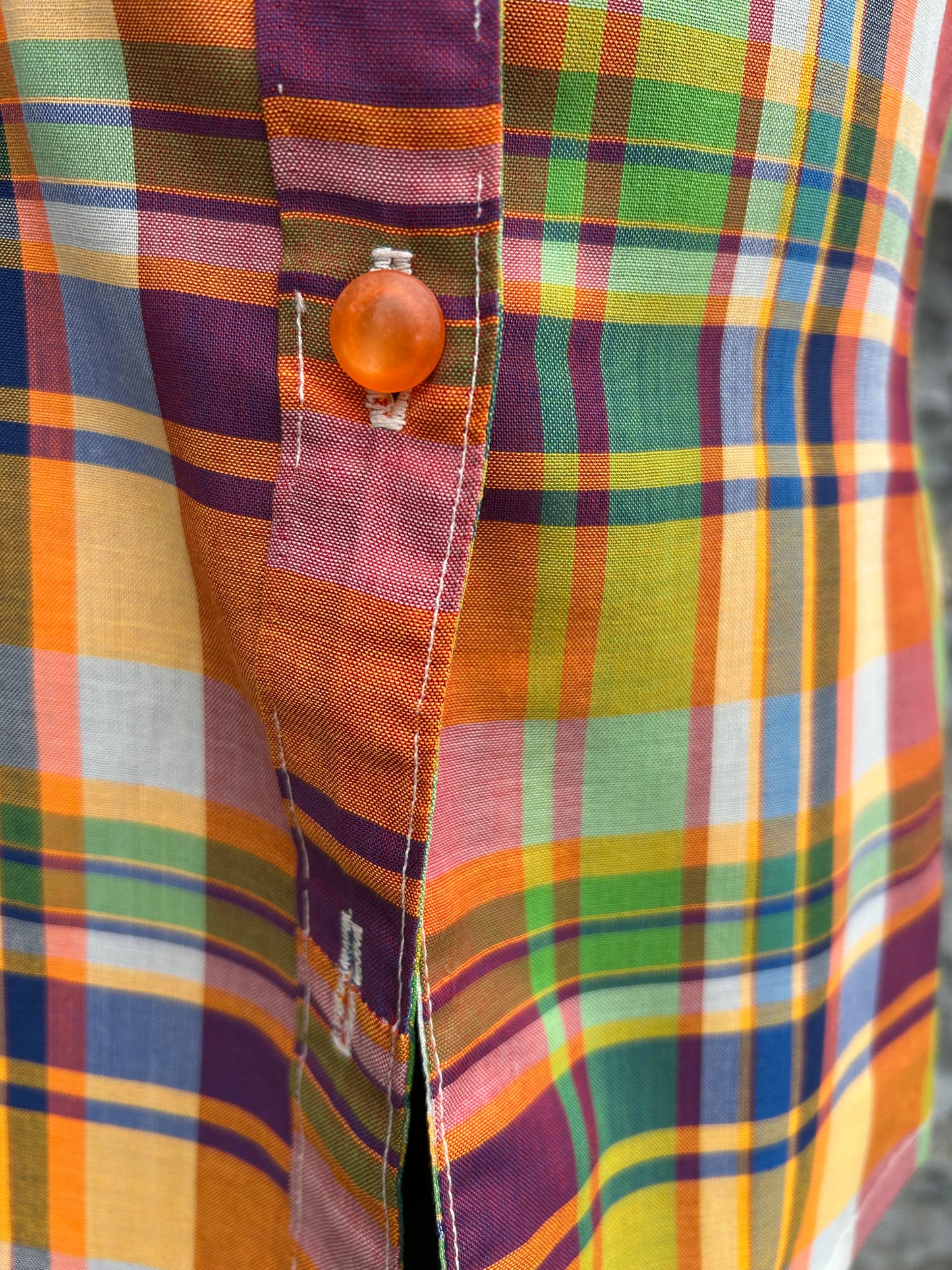 70s orange check shirt uk 6-8