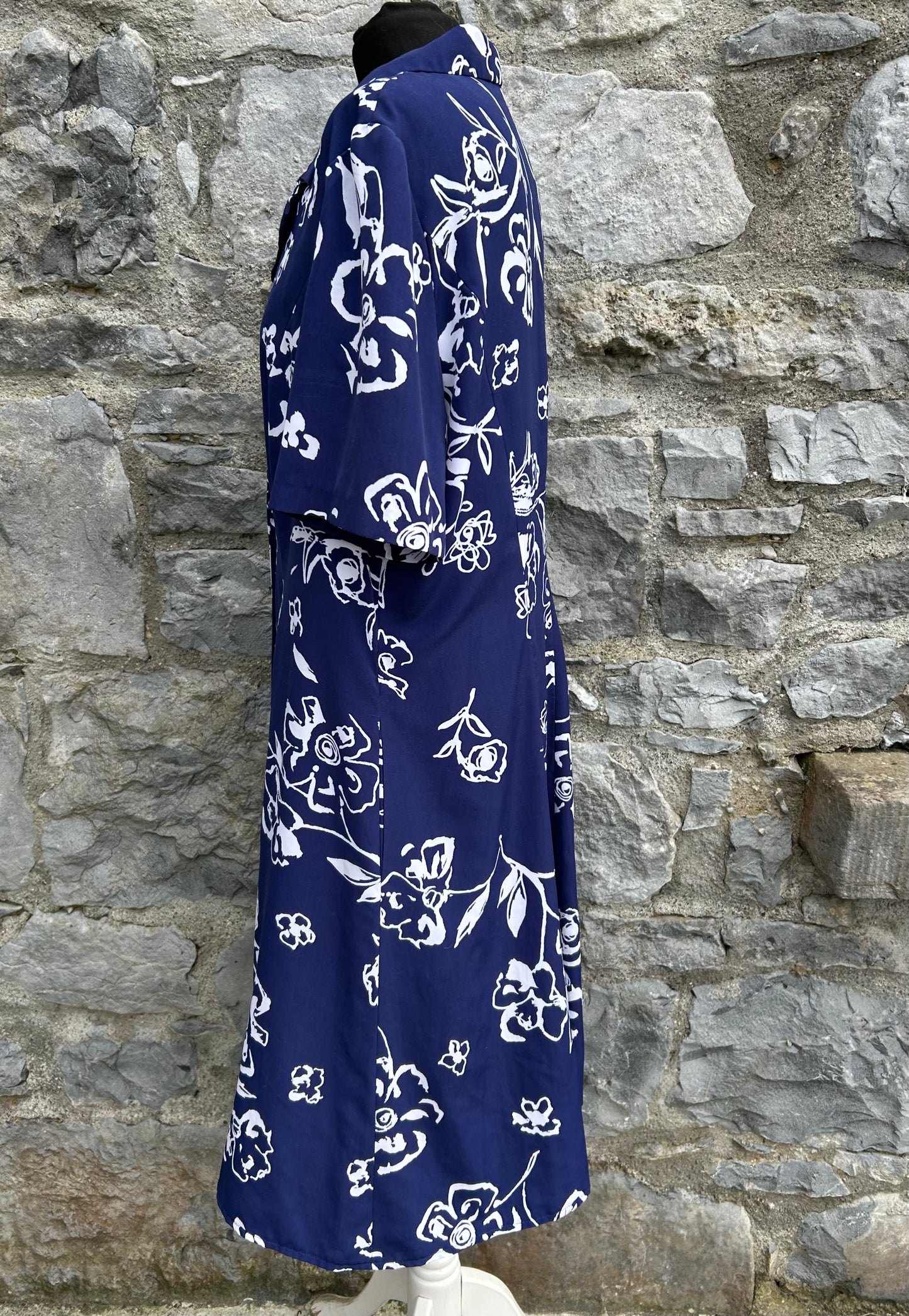 90s blue floral dress uk 16