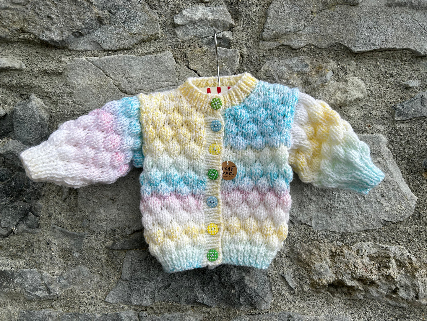 Pastel rainbow bubble cardigan 3-6m (62-68cm)