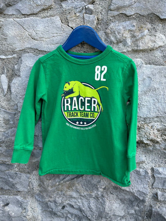 Racer green sweatshirt  3y (98cm)