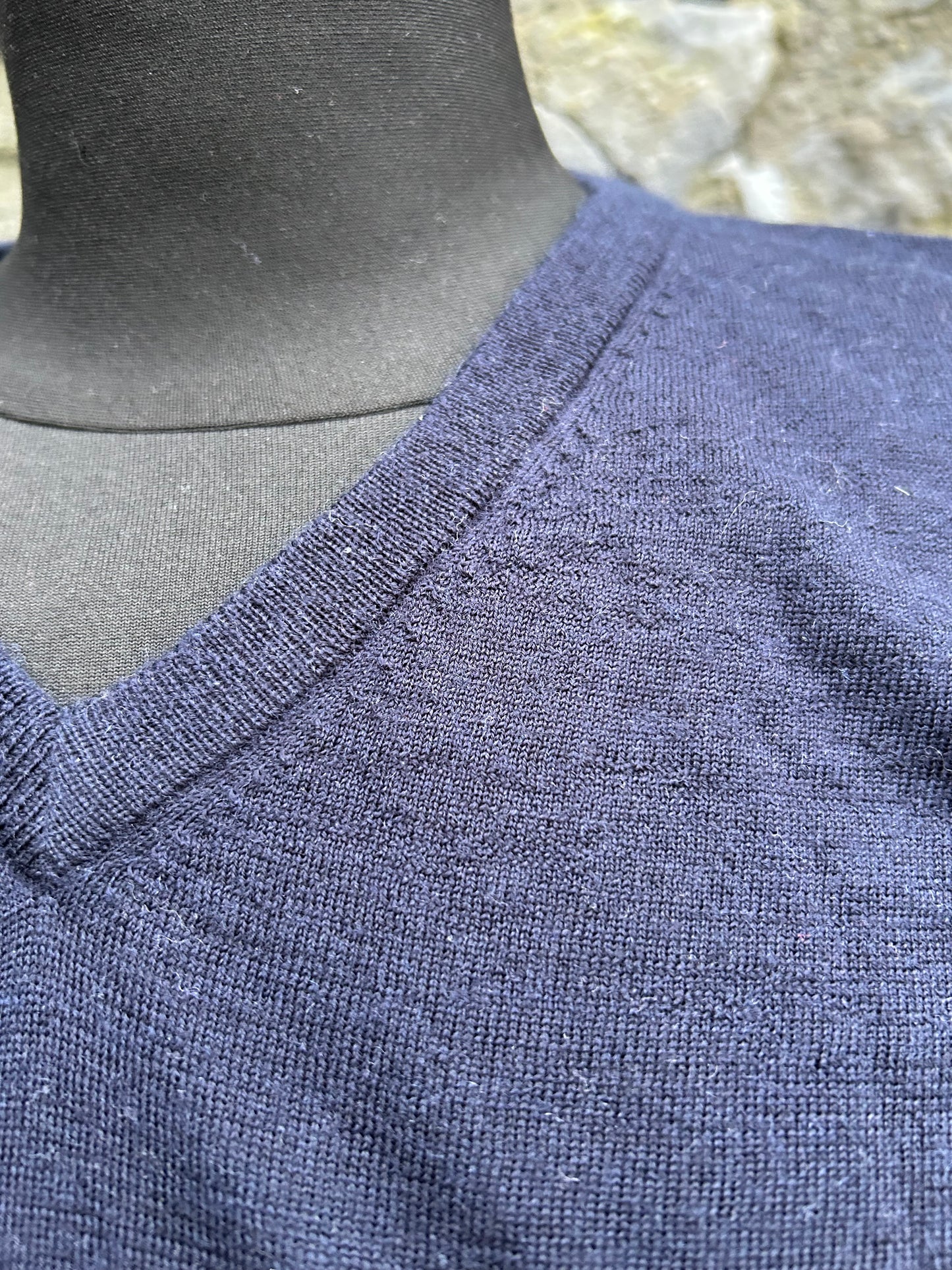 Navy merino wool jumper Small