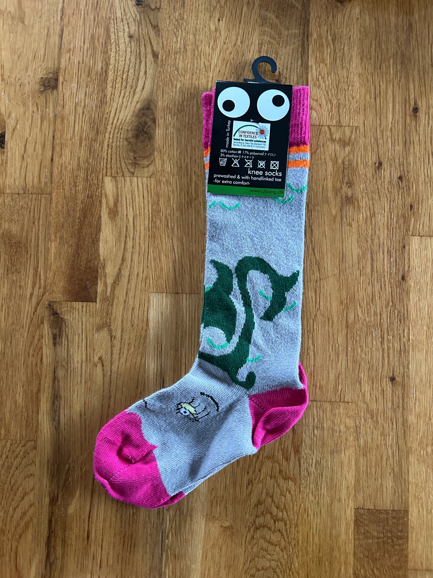 Pink&grey long socks uk 11-13 (eu 29-32)