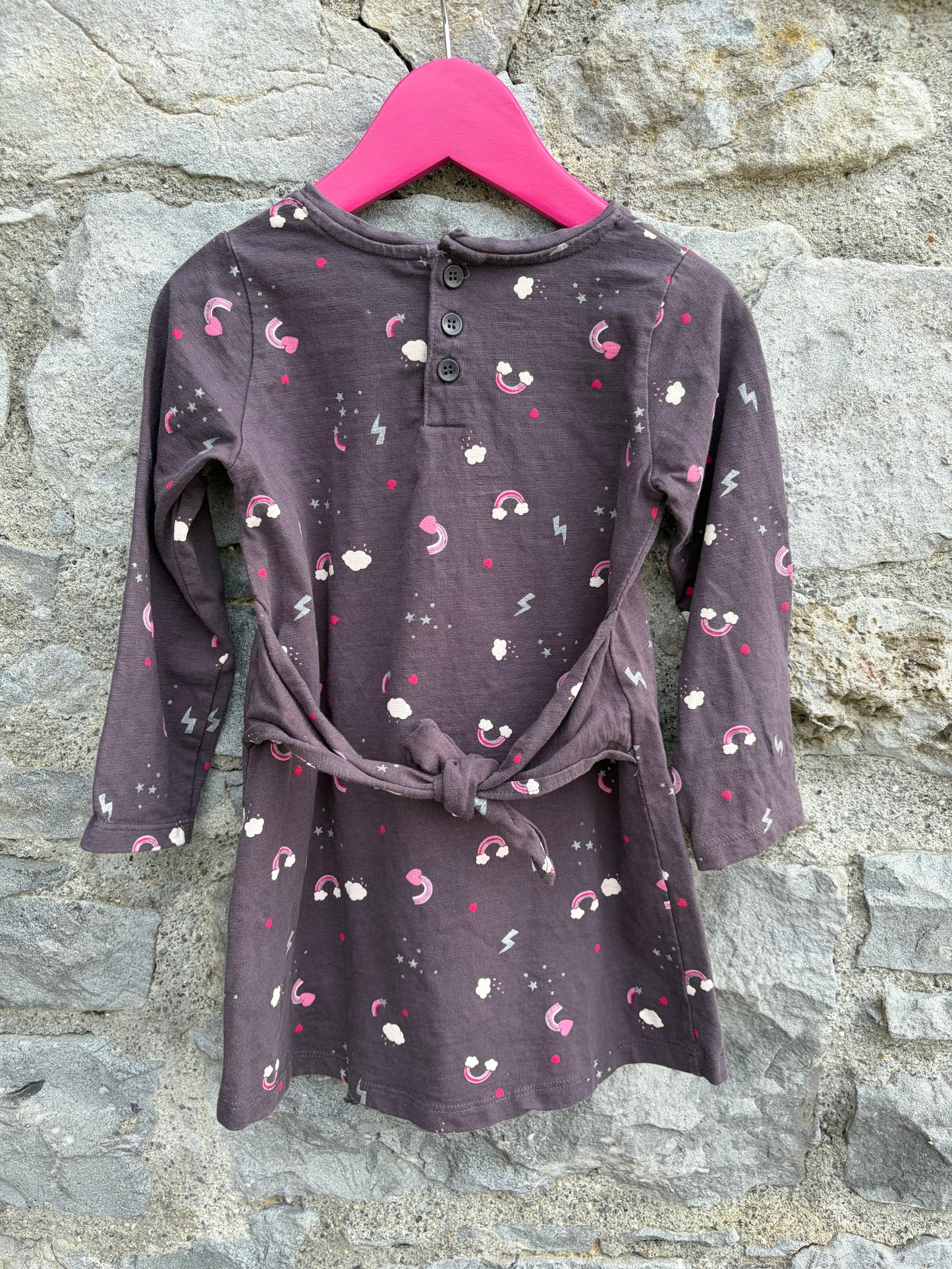 Tiny rainbow charcoal dress 2-3y (92-98cm)