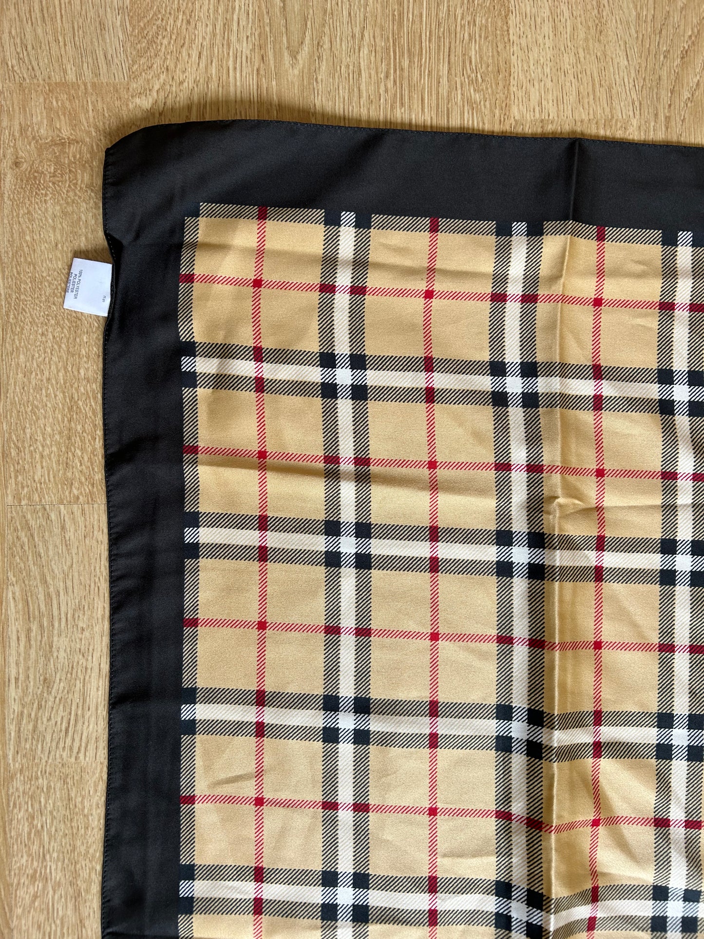 Beige check scarf