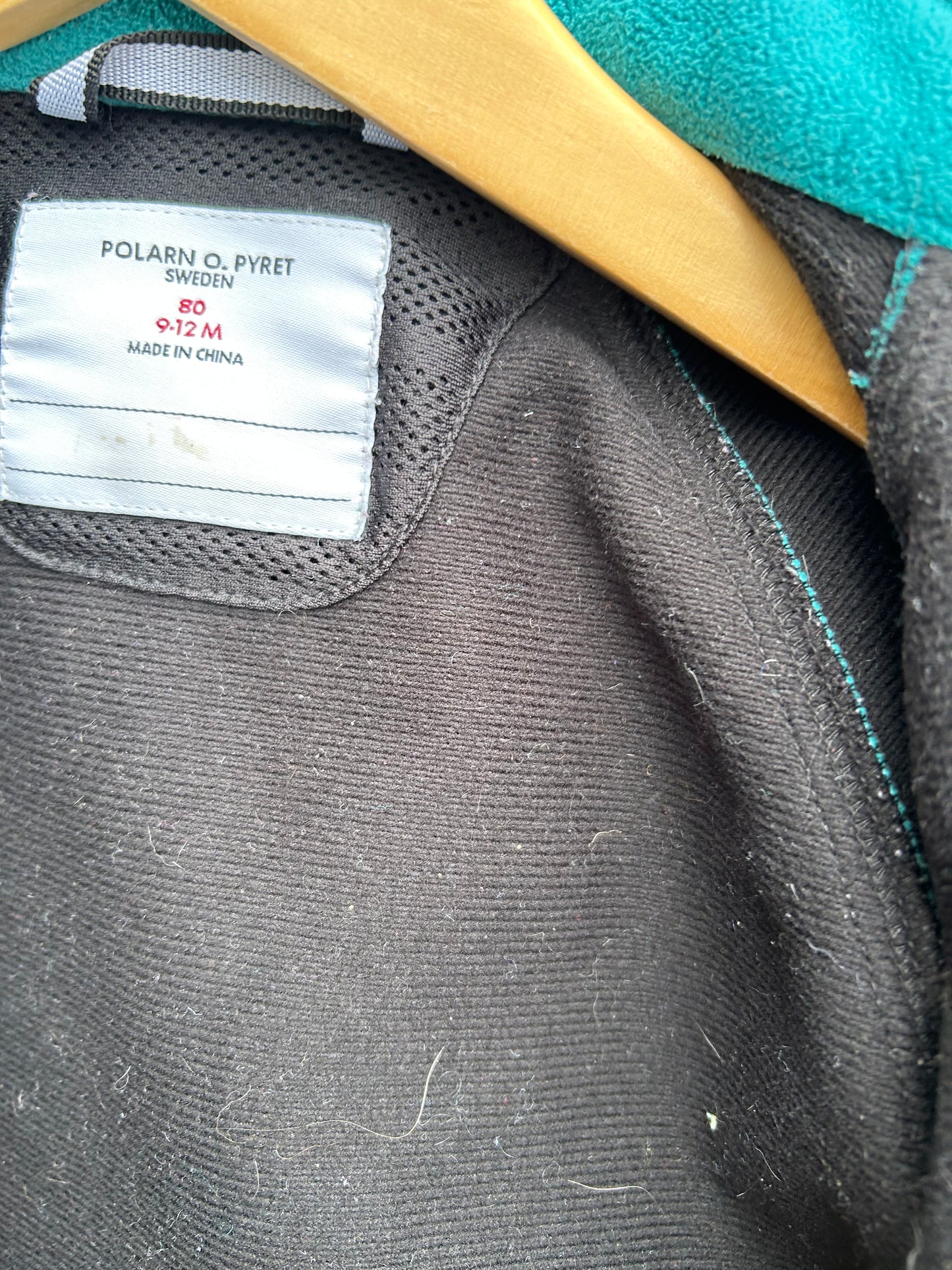 PoP teal windbreaker fleece 9-12m (74-80cm)