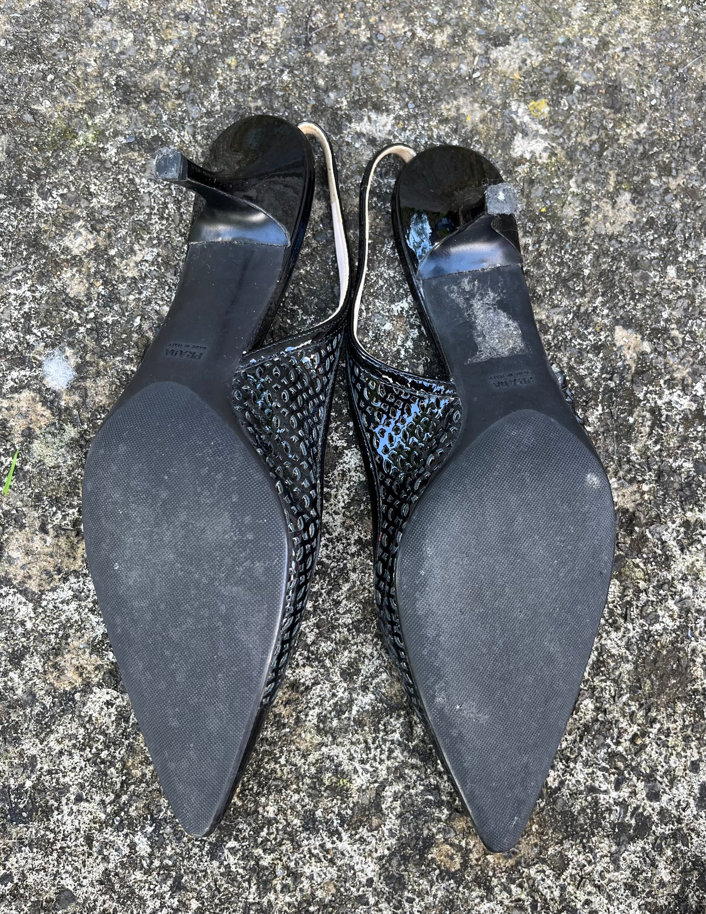 Slingback Black patent low heels uk 6 (eu 39)