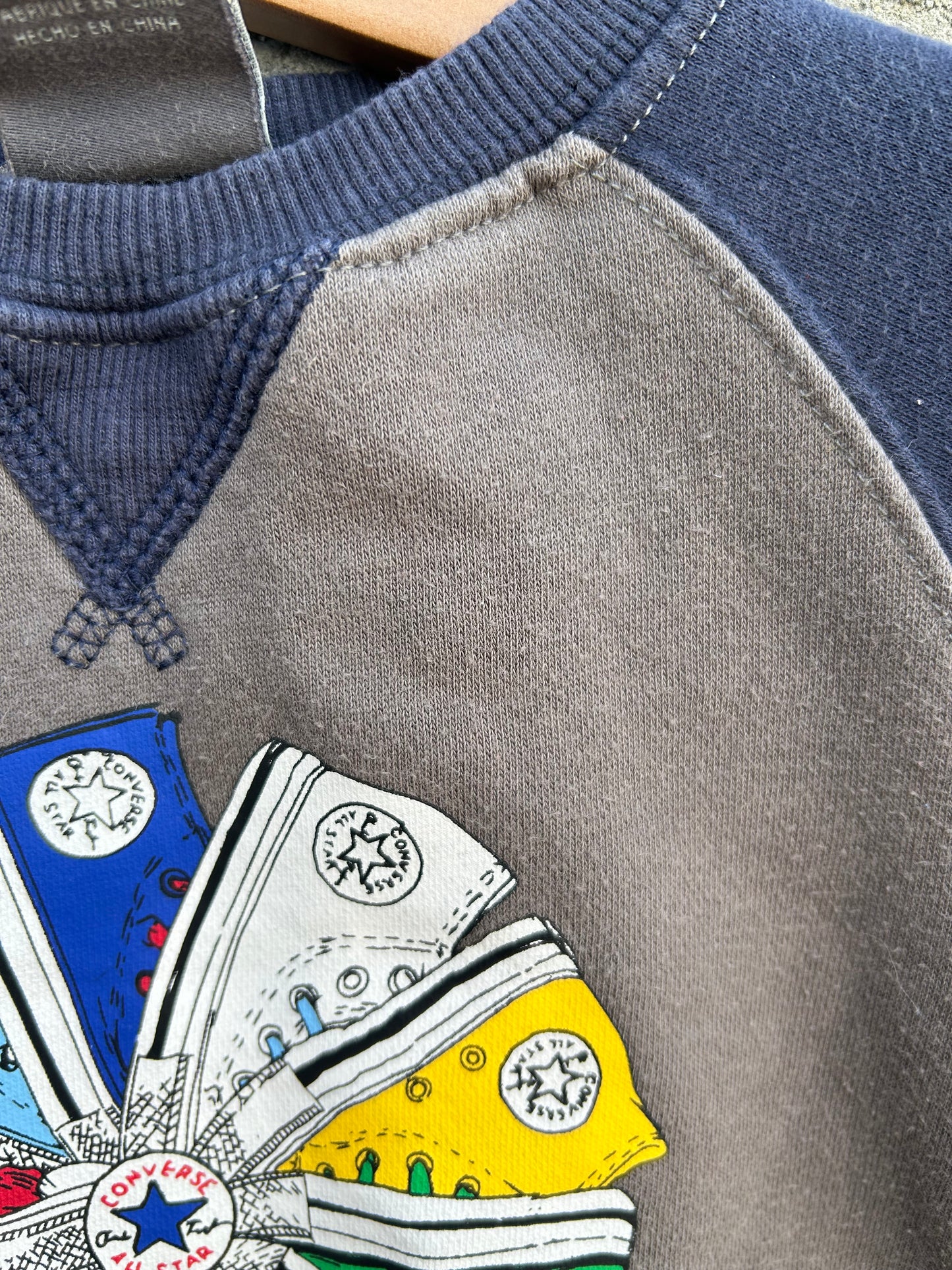 Brown&navy raglan sweatshirt 12m (80cm)