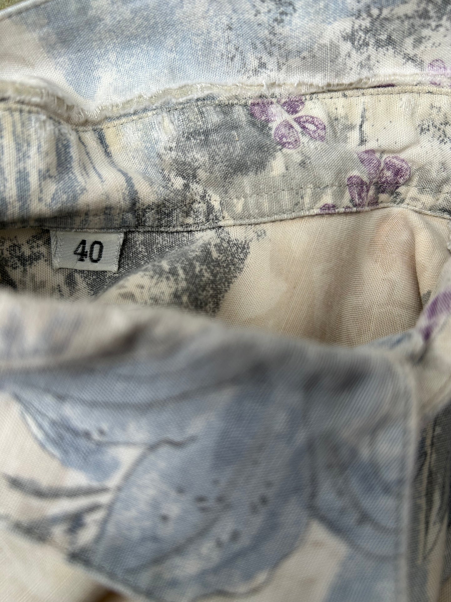 80s grey&beige shirt Small