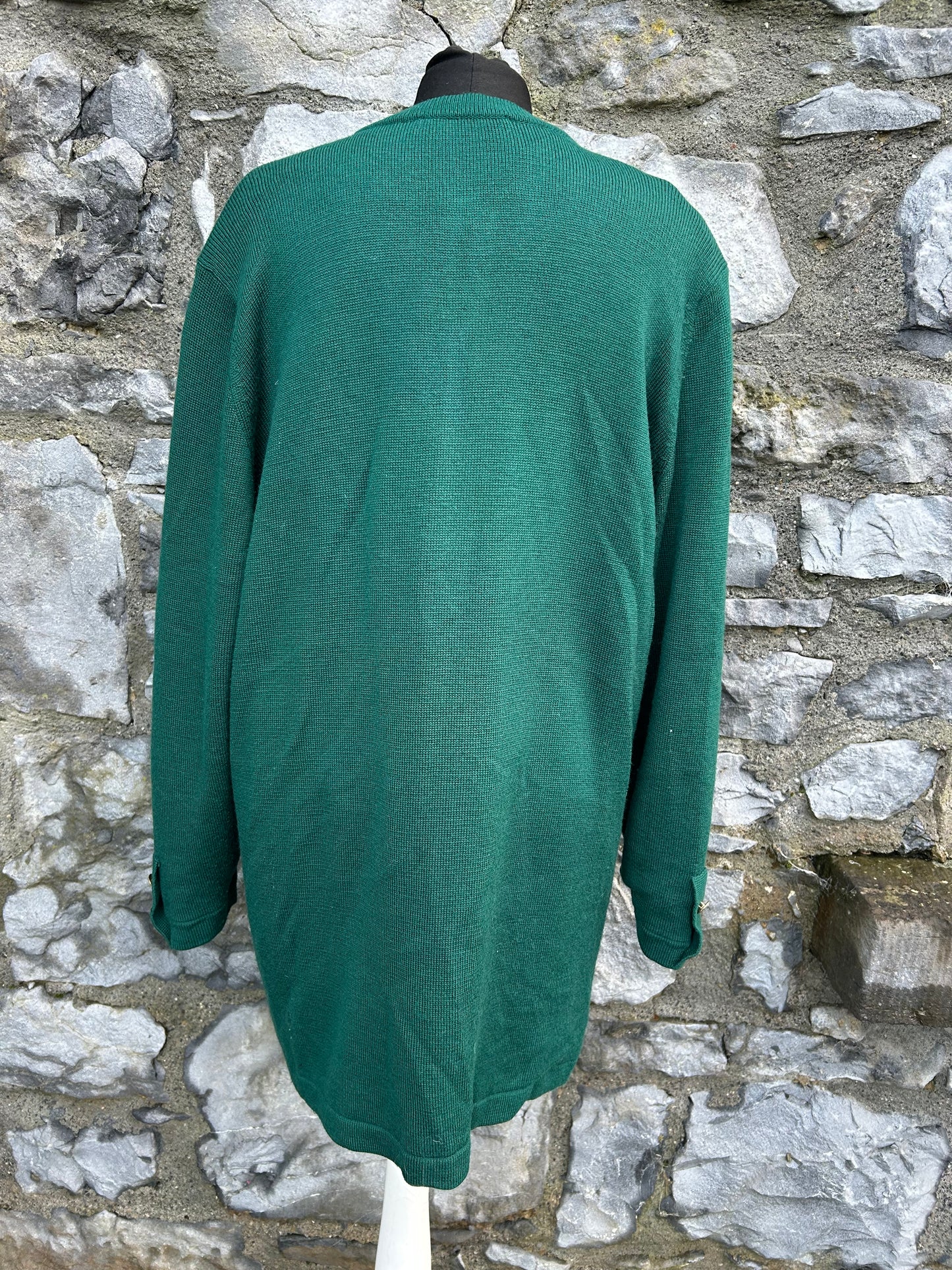 90s green long cardigan uk 14