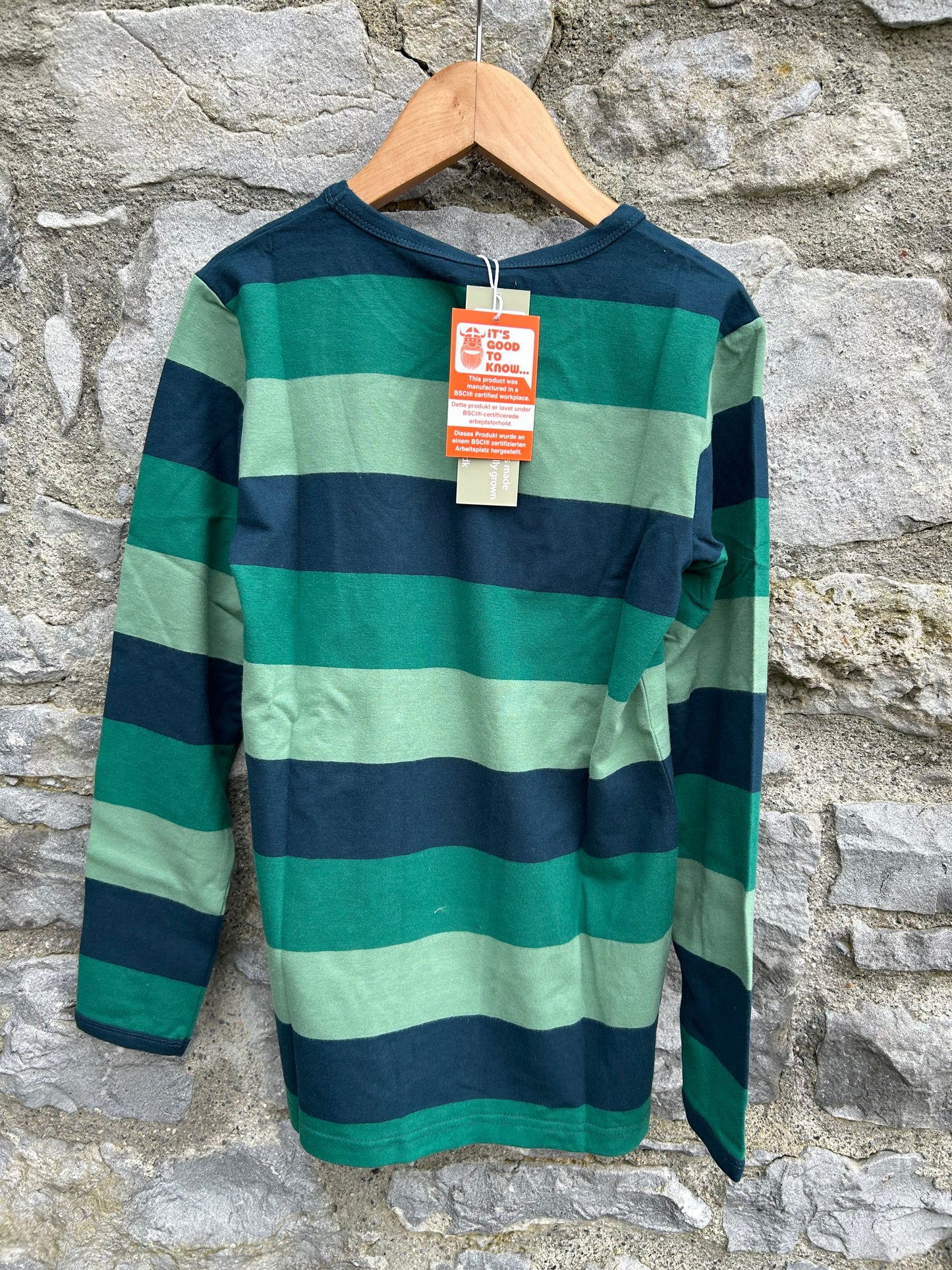 Green stripy Eric top 4-5y (104-110cm)