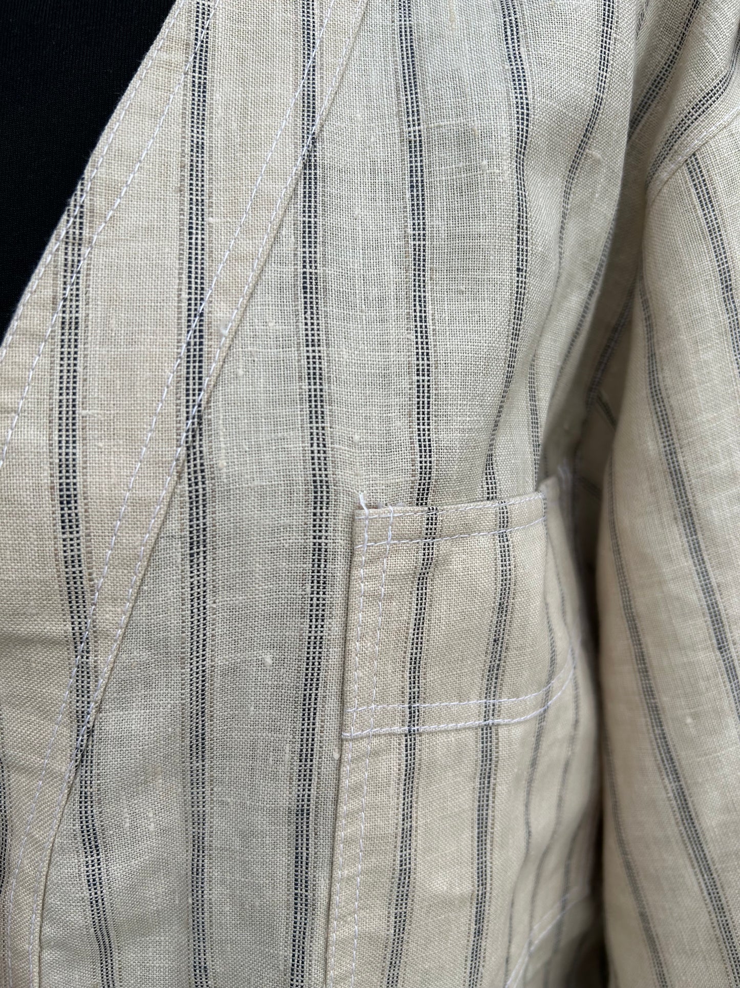 90s beige stripy coat uk 12