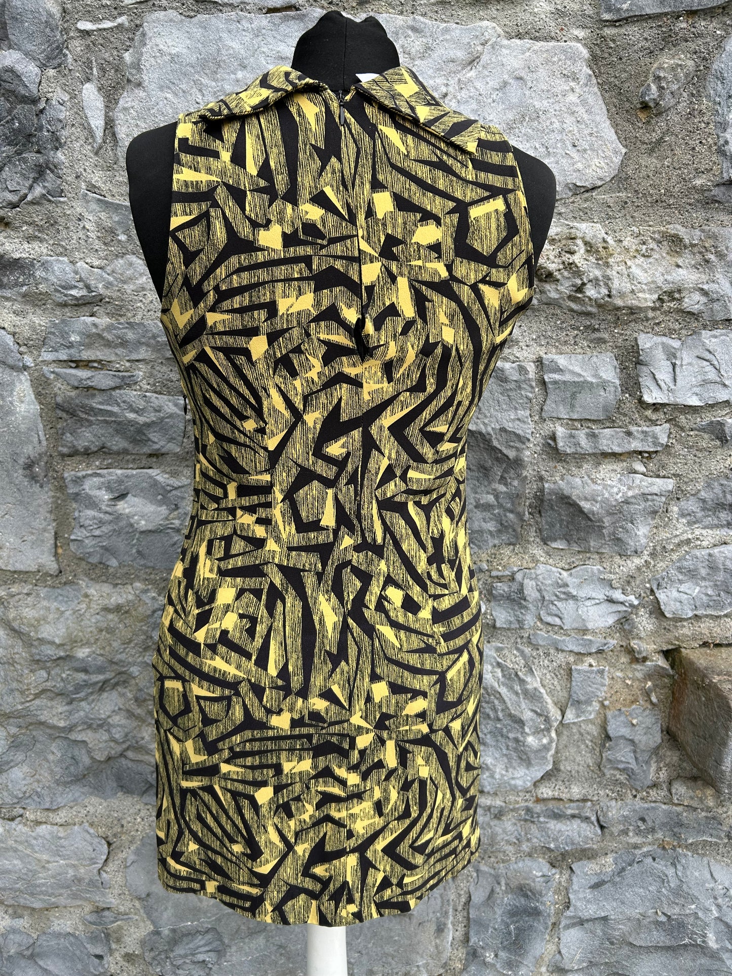 Y2K Green&black abstract mini dress uk 6-8